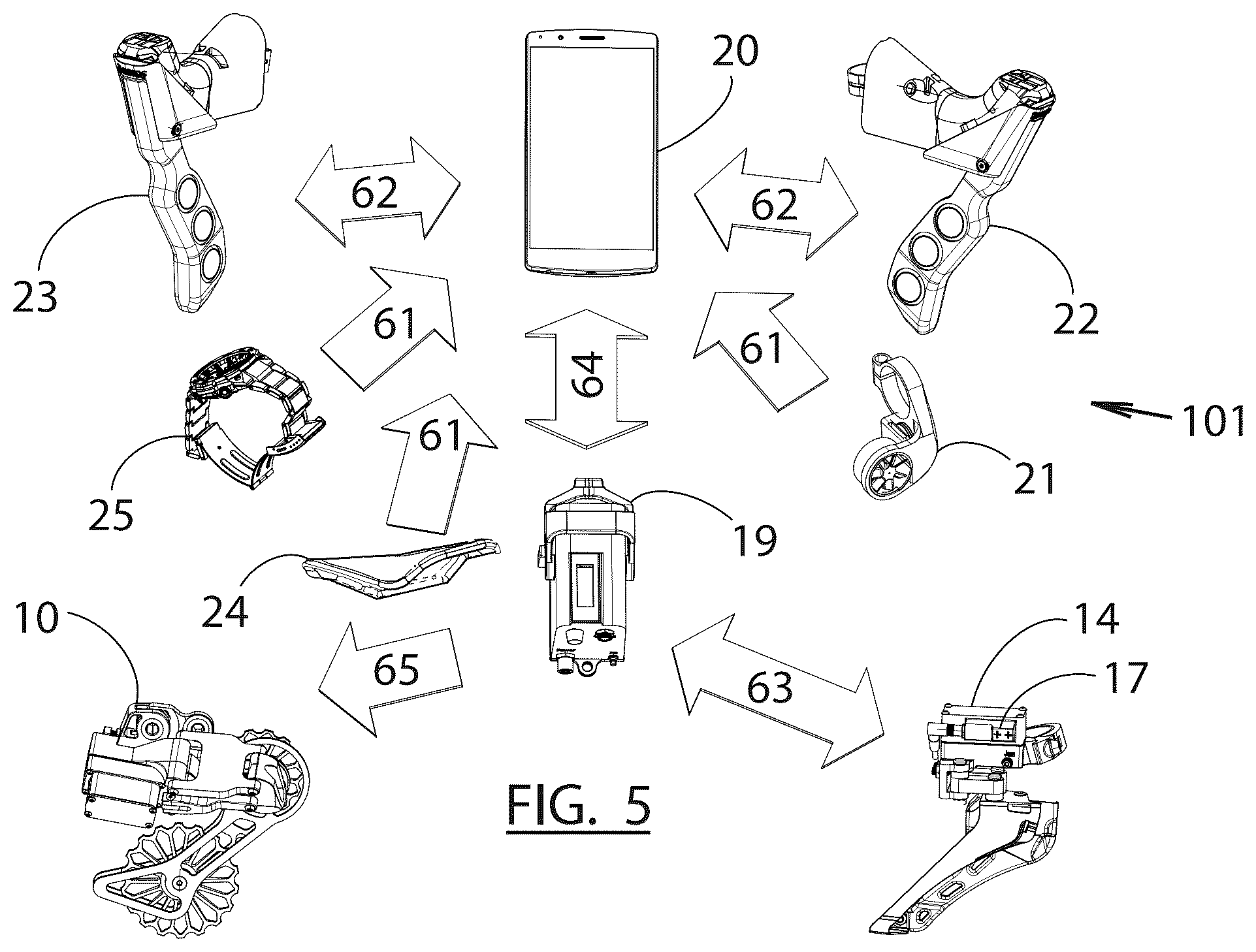 Patent US12365421 Figure 5 – Electrical derailleur brake shifter