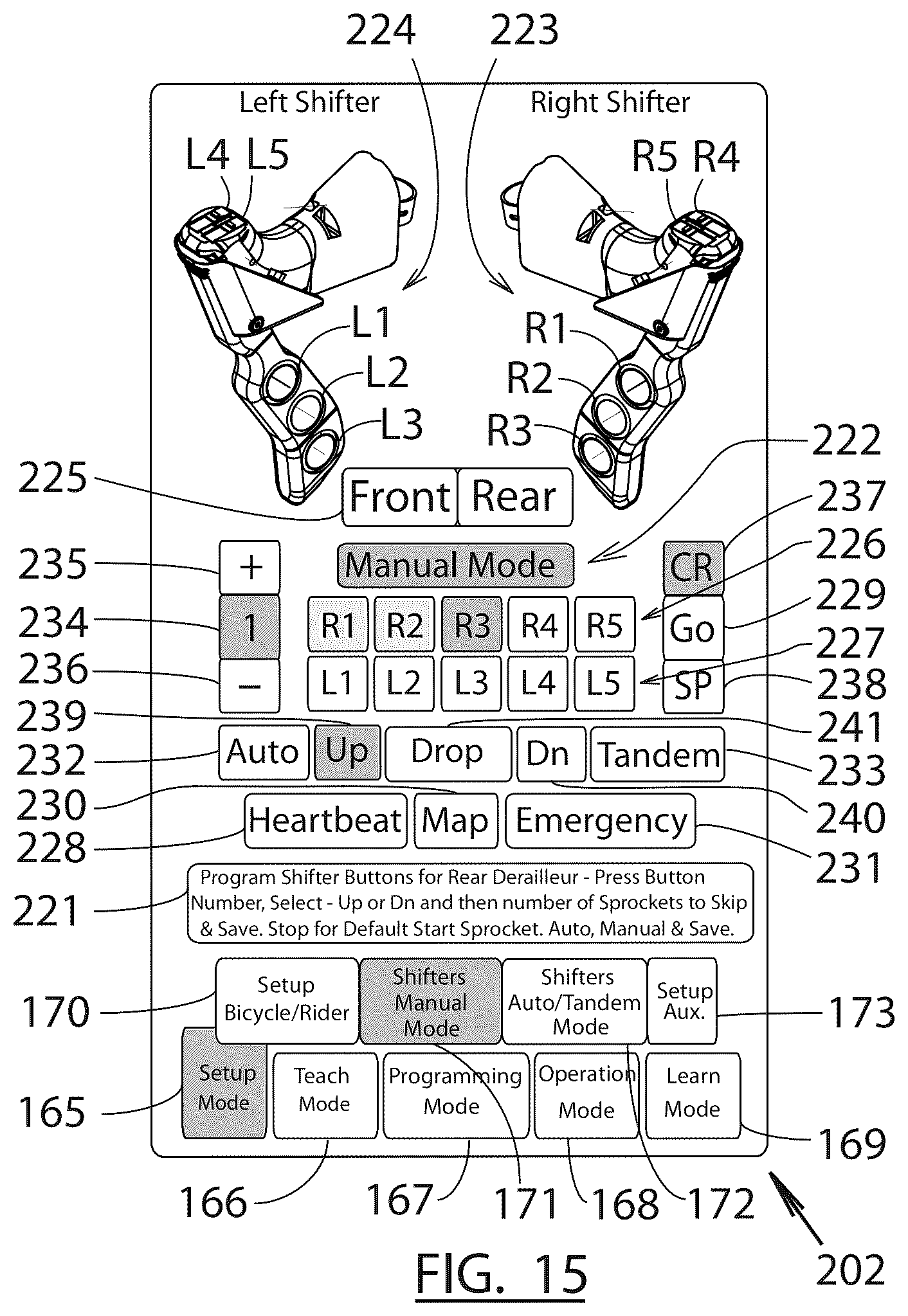 Patent US12365421 Figure 15 – Electrical derailleur brake shifter
