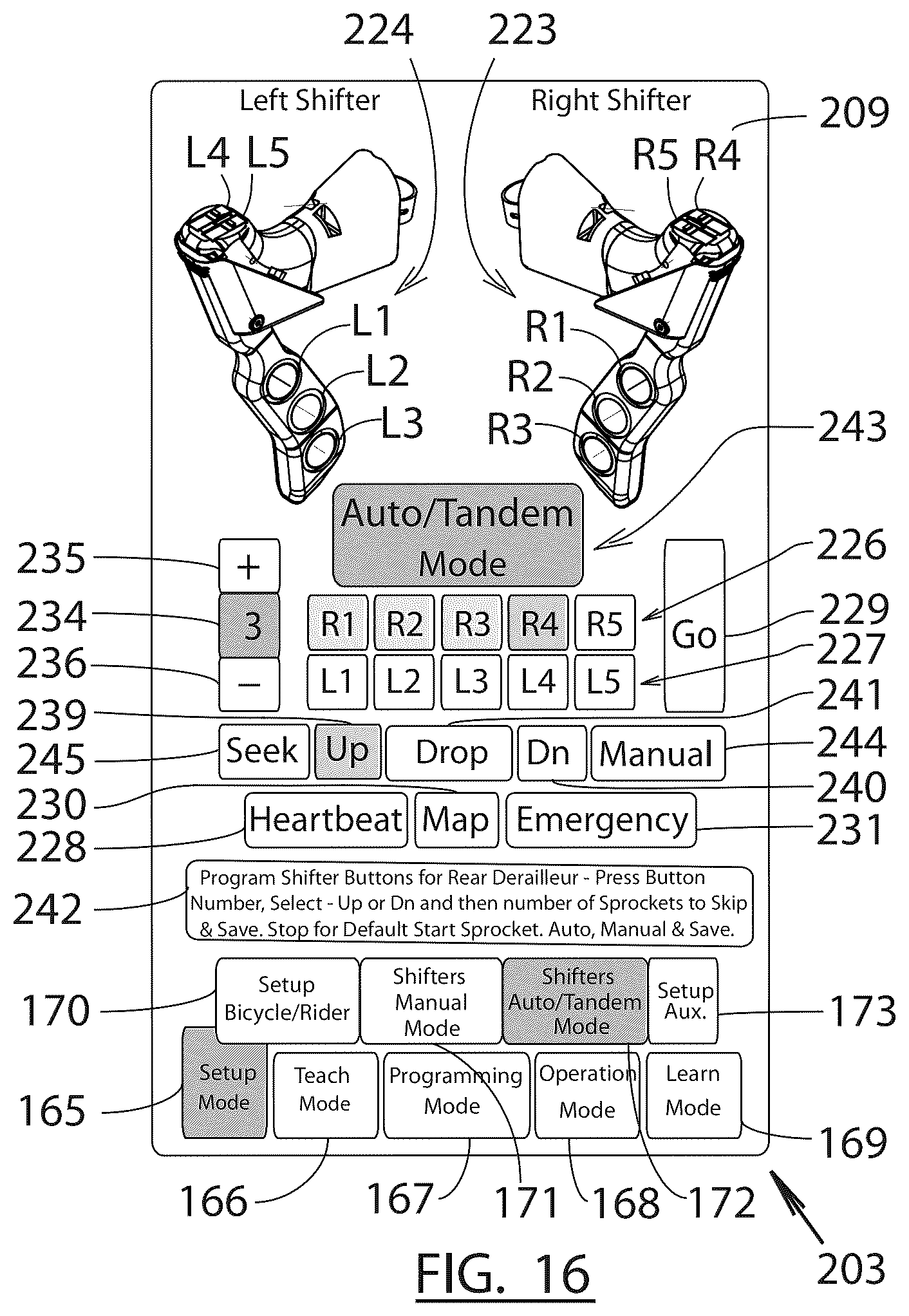Patent US12365421 Figure 16 – Electrical derailleur brake shifter