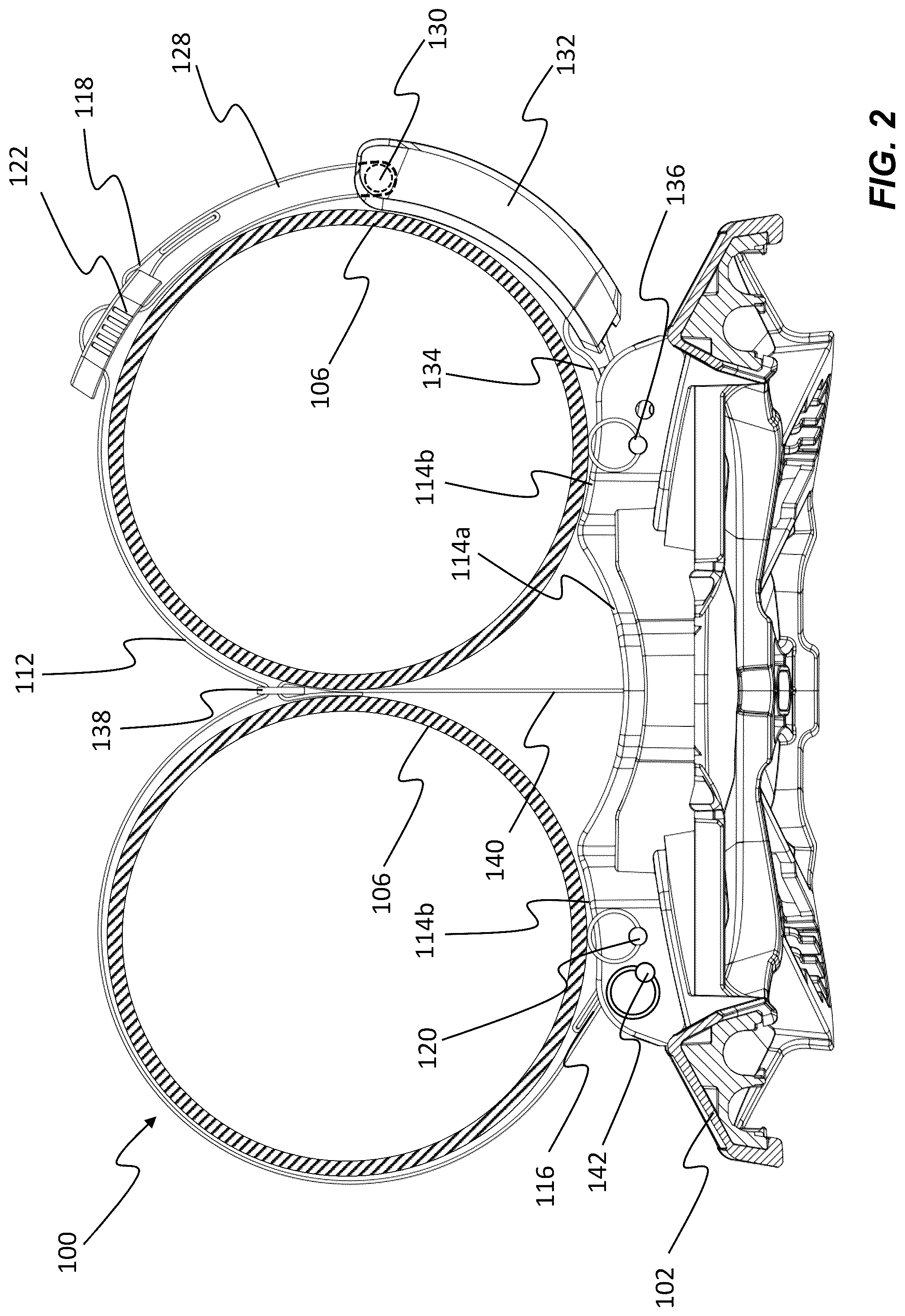 Patent US12365428 Figure 2 – Support frame for a breathing apparatus