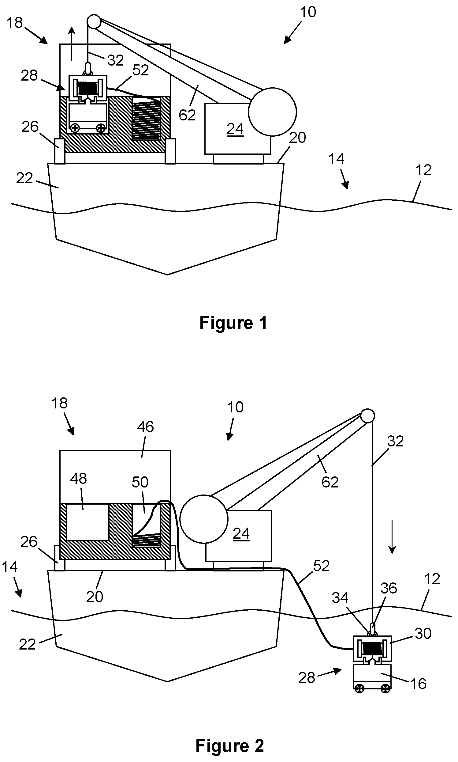 Patent US12365430 Figure 1 – Deployment of unmanned underwater vehicles