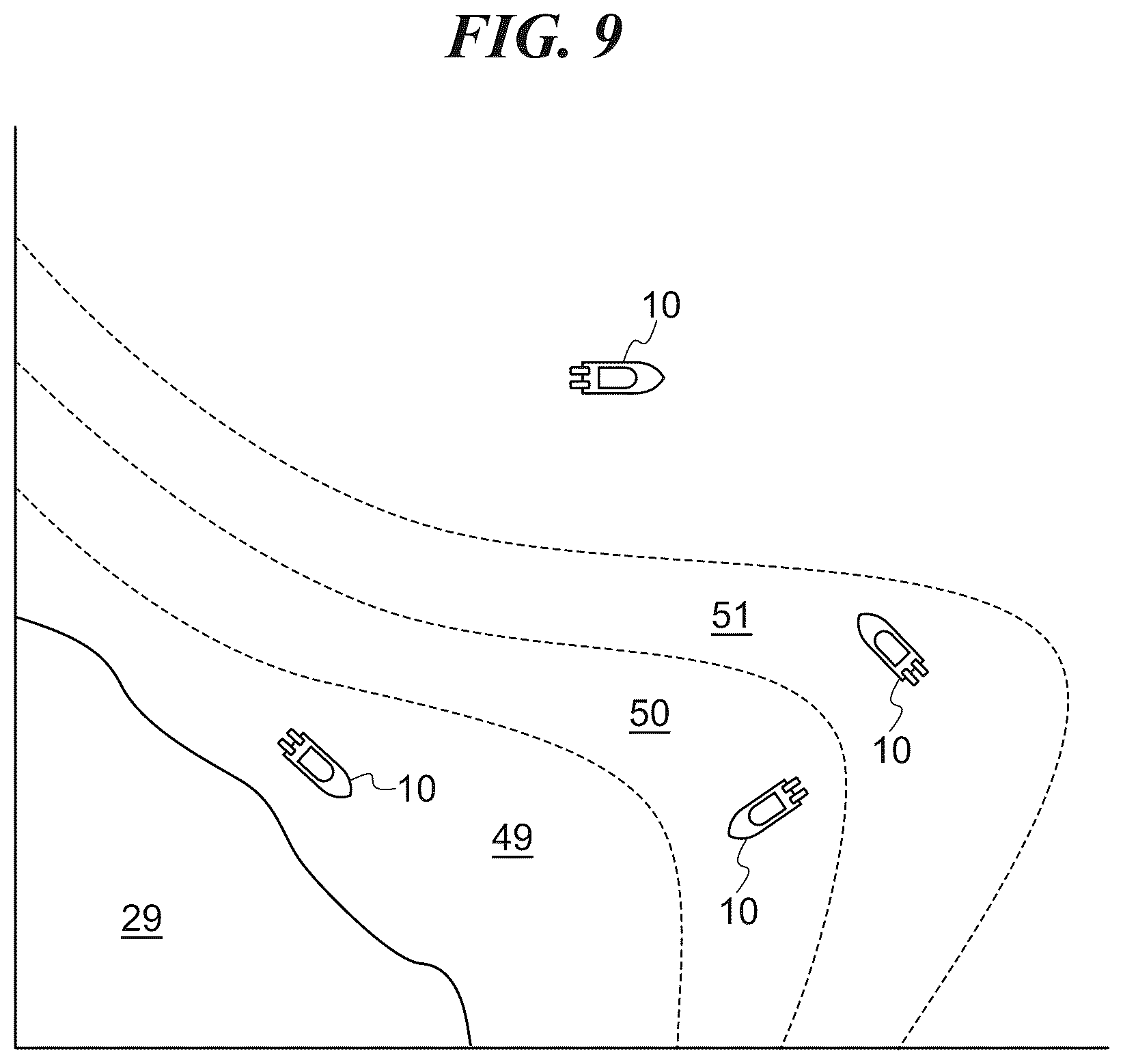 Patent US12365437 Figure 9 – Marine vessel propulsion control using map information and marine vessel including the same
