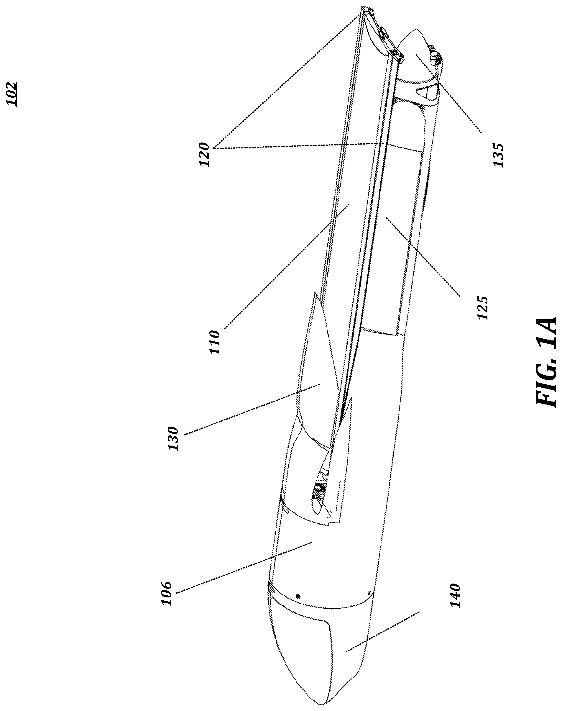 Patent US12365440 Figure 1 – Aerial vehicle with deployable components