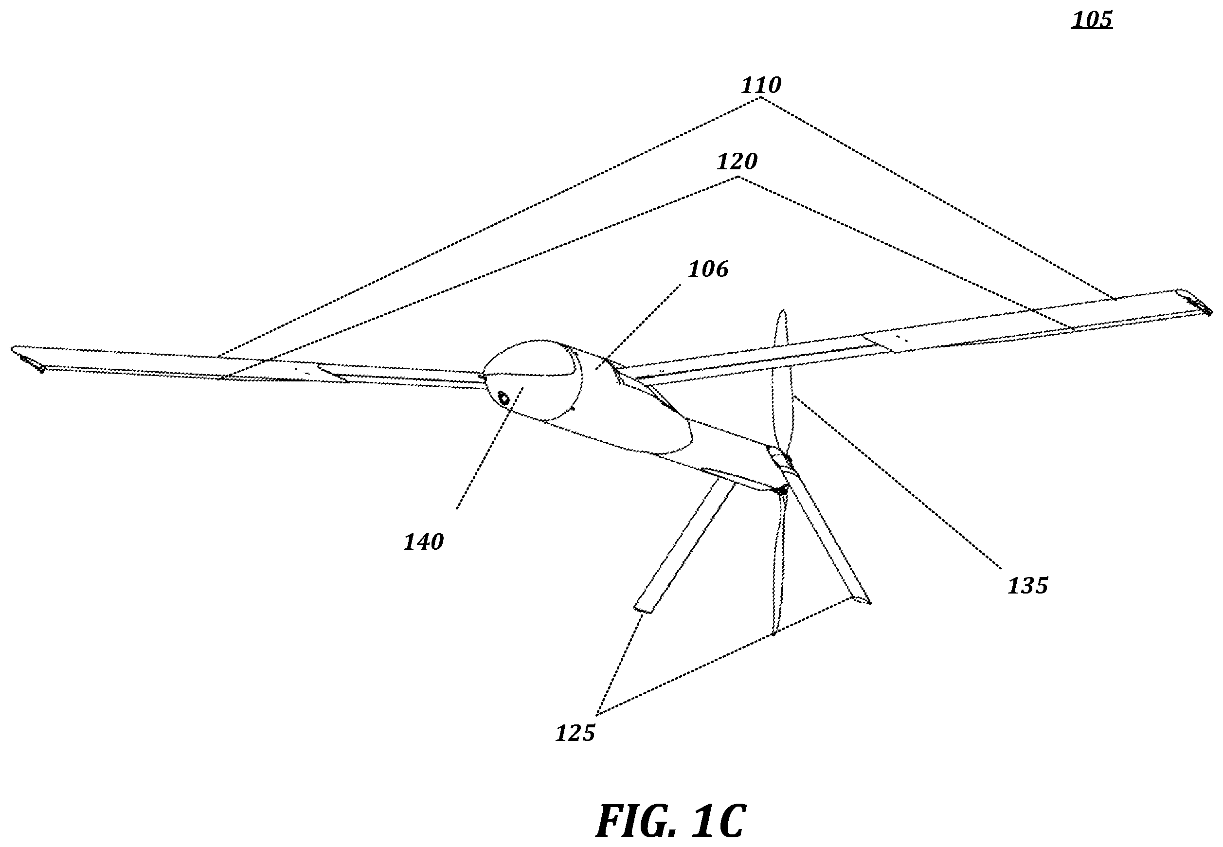 Patent US12365440 Figure 3 – Aerial vehicle with deployable components