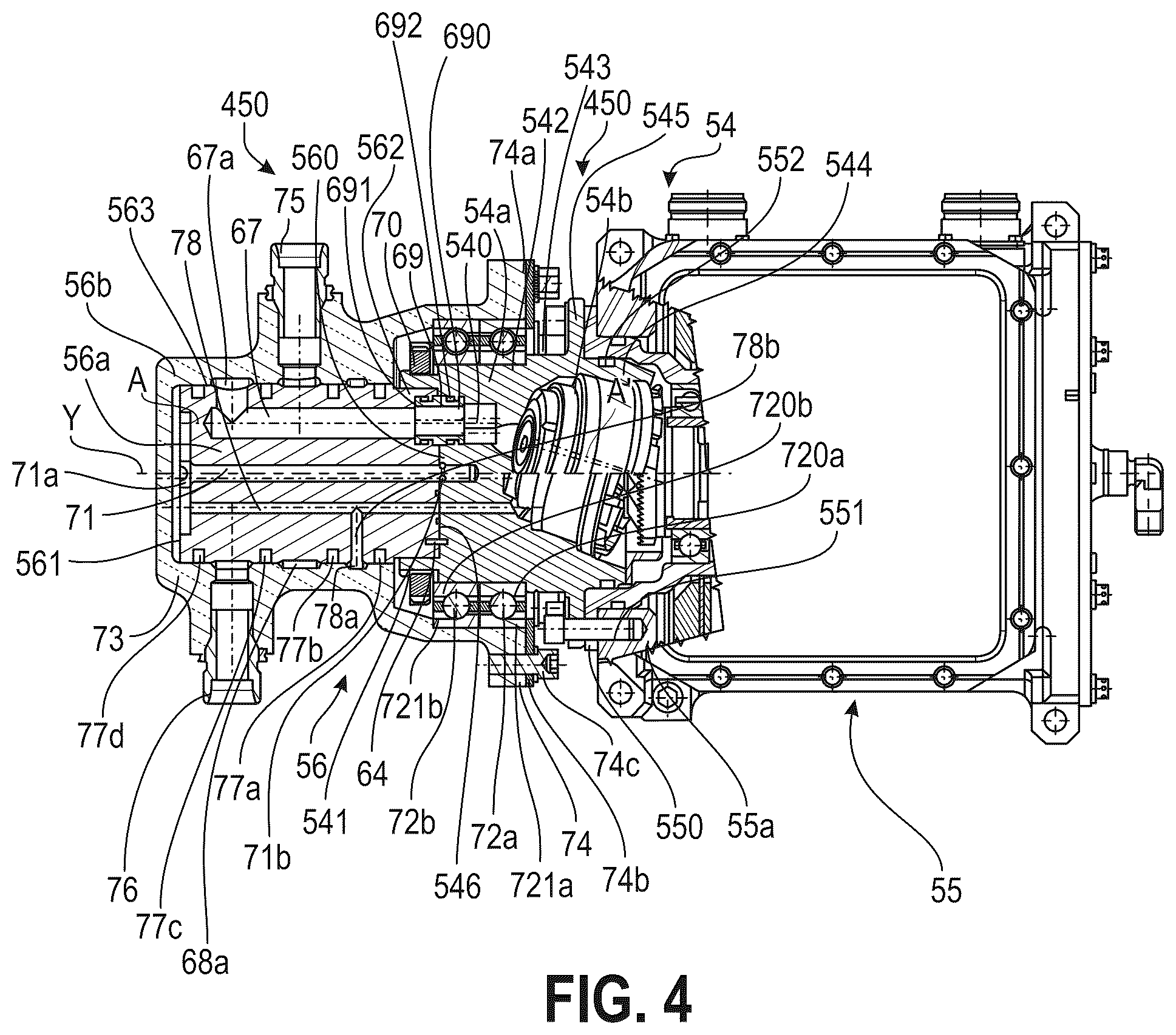 Patent US12365445 Figure 4 – Hydraulic assembly for an aircraft engine