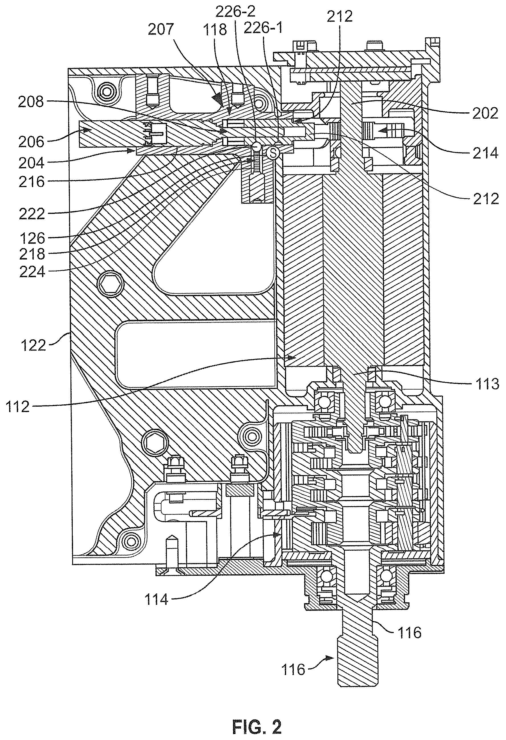 Patent US12365447 Figure 2 – Control surface actuator assembly with gust lock