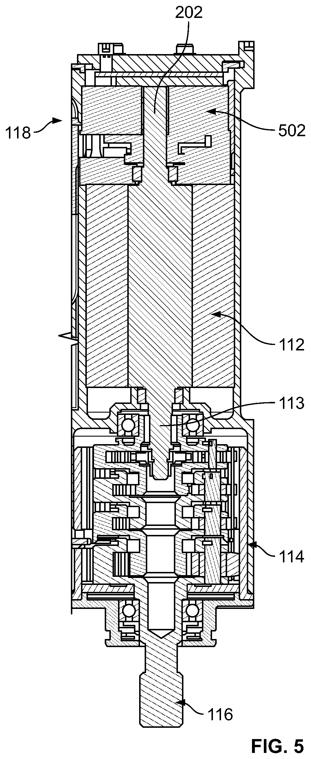 Patent US12365447 Figure 5 – Control surface actuator assembly with gust lock