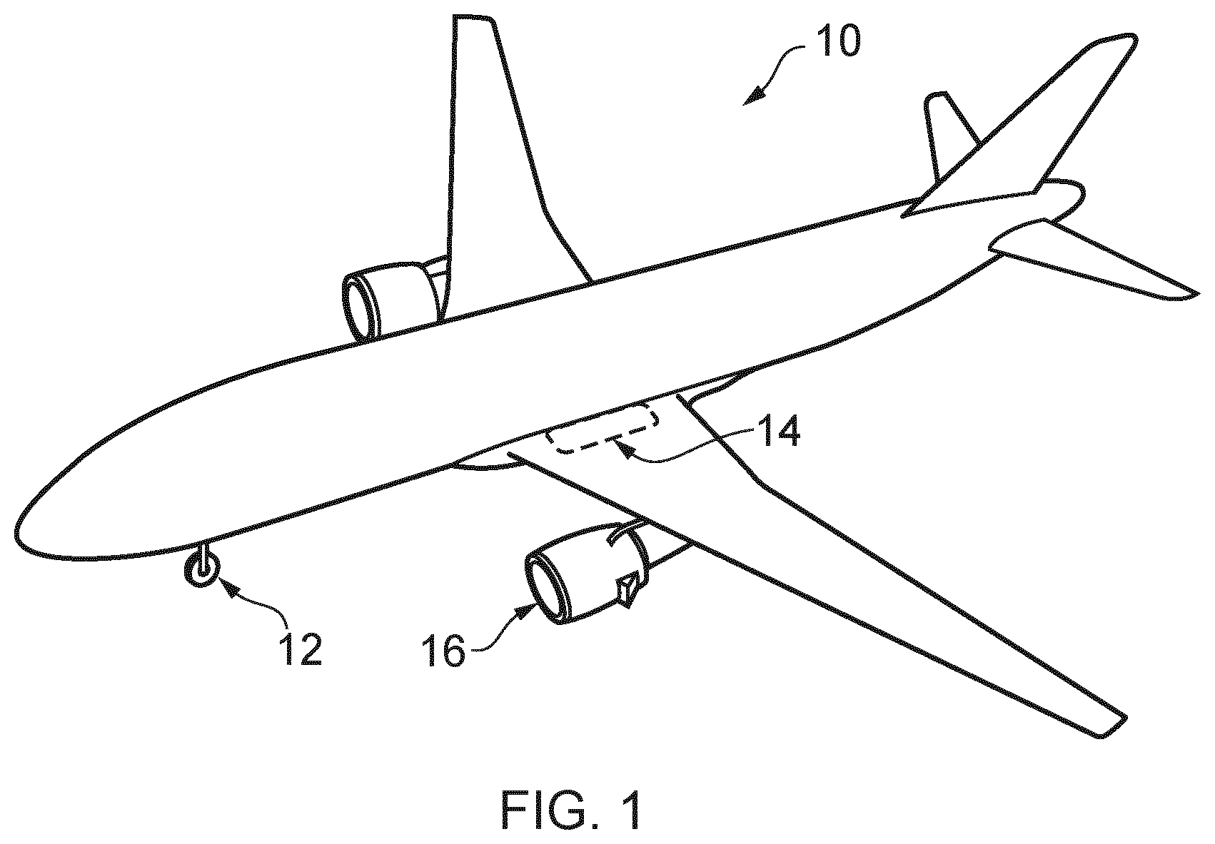 Patent US12365451 Figure 1 – Aircraft landing gear shock absorber strut