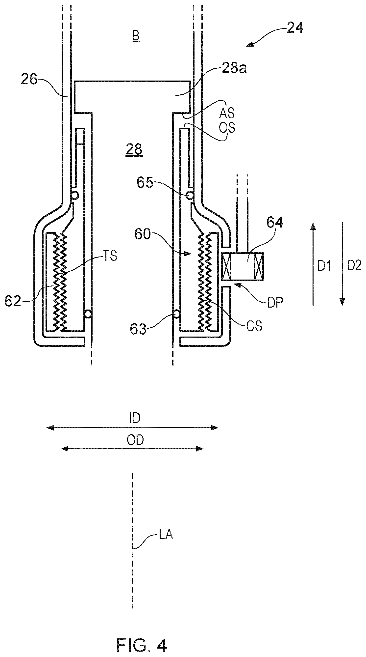 Patent US12365451 Figure 8 – Aircraft landing gear shock absorber strut