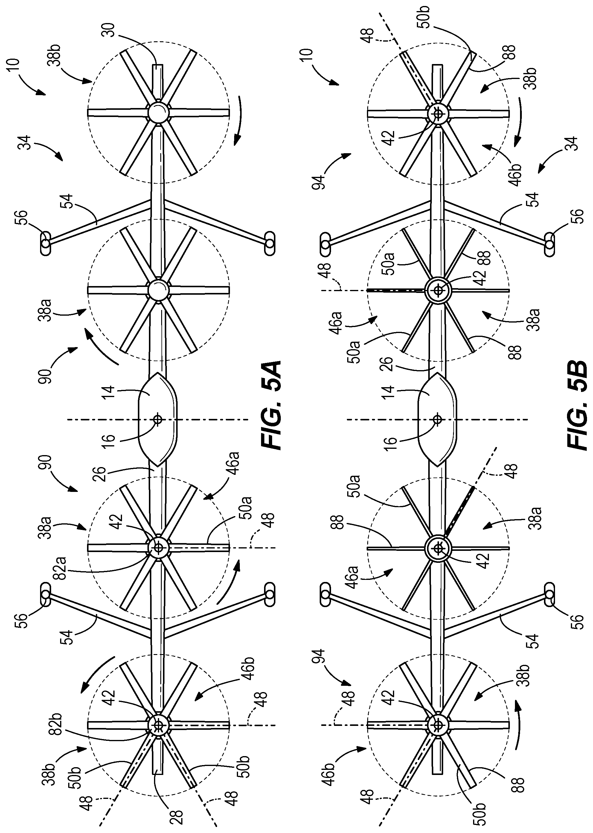 Patent US12365456 Figure 5 – Thruster system for a convertible aircraft