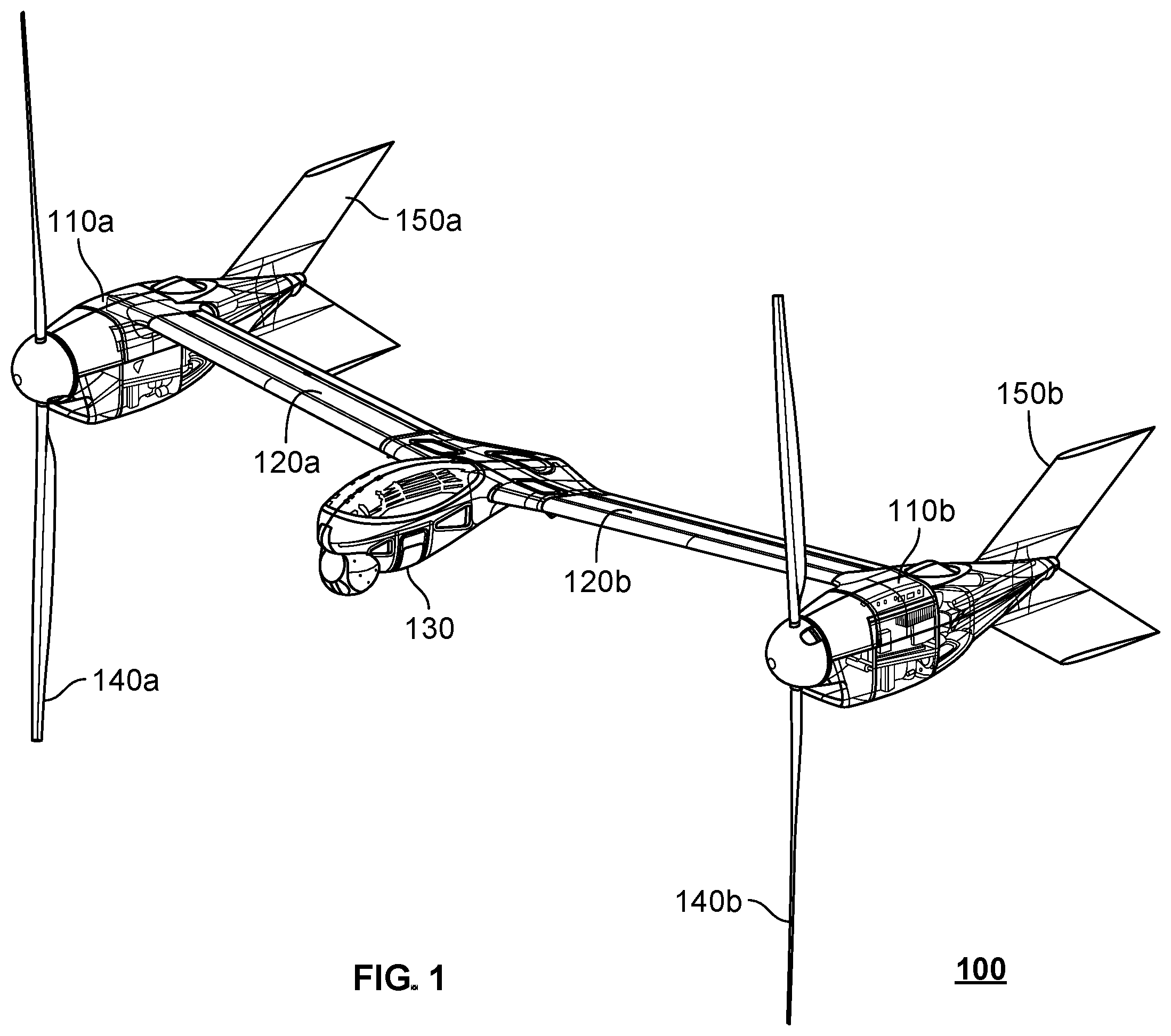 Patent US12365457 — Fuel venting for vertical take-off dual-engine aircraft — Figure 1