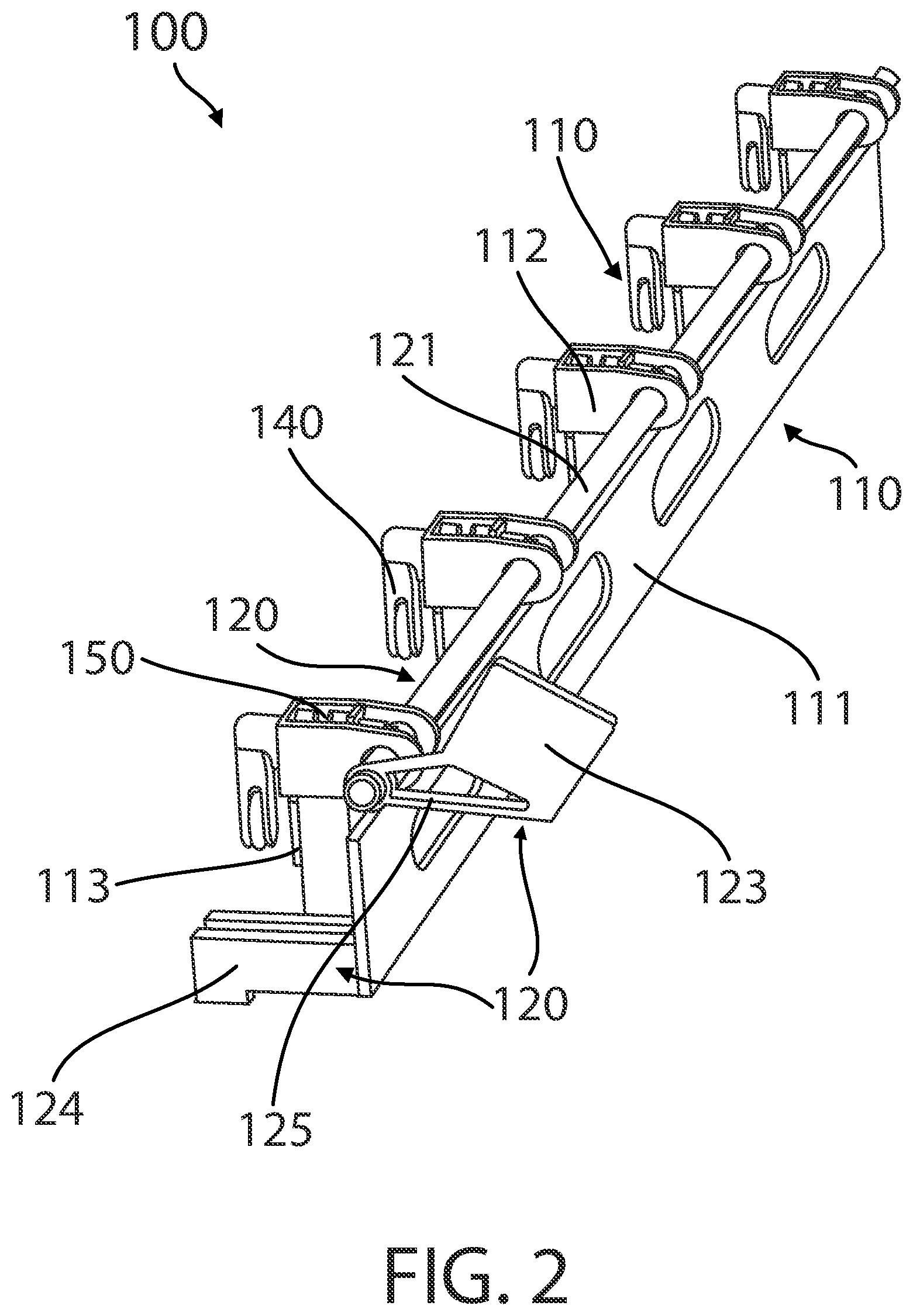 Patent US12365461 Figure 2 – Pallet hold-down system and method thereof