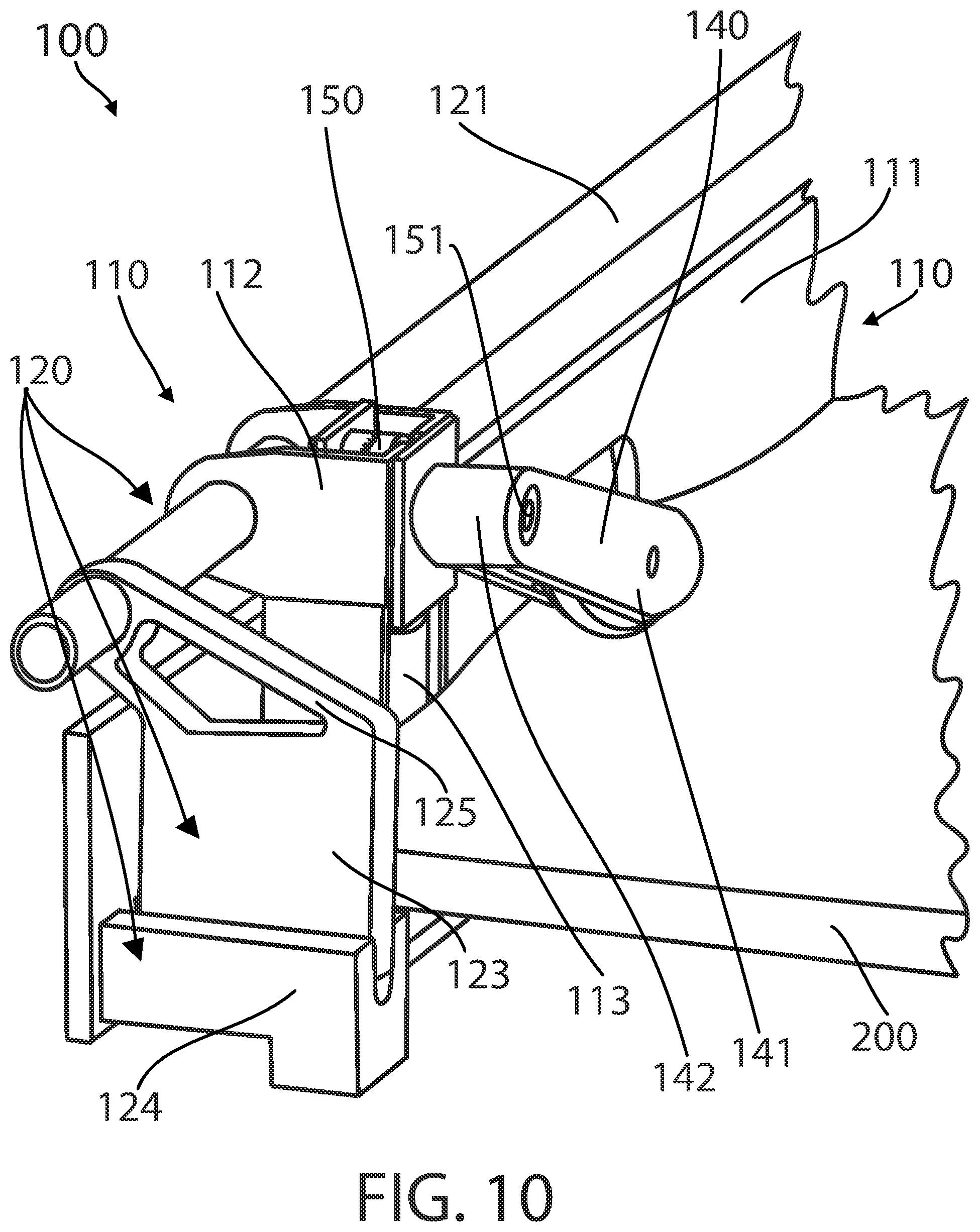 Patent US12365461 Figure 10 – Pallet hold-down system and method thereof