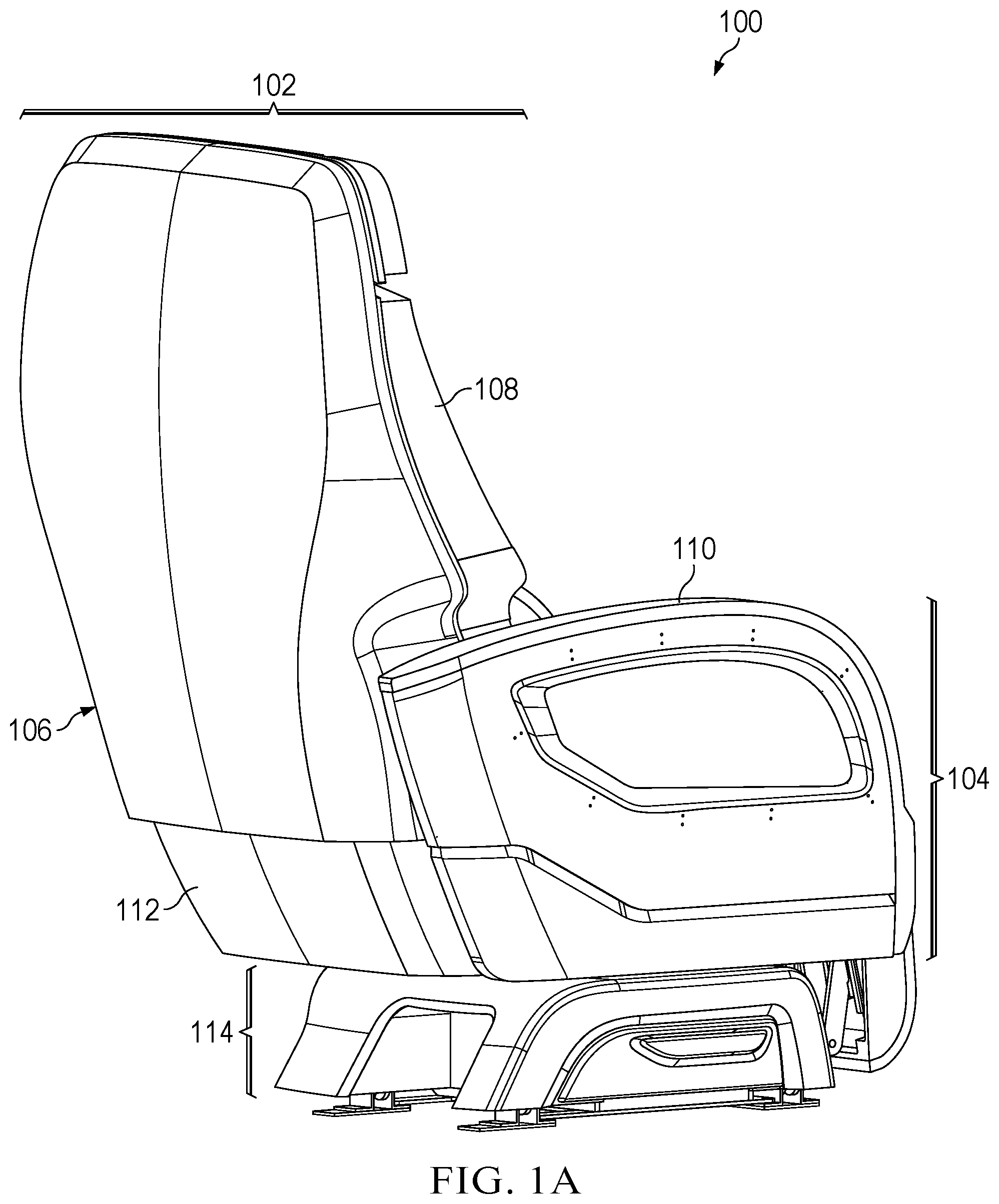 Patent US12365465 Figure 1 – One piece seat back panel