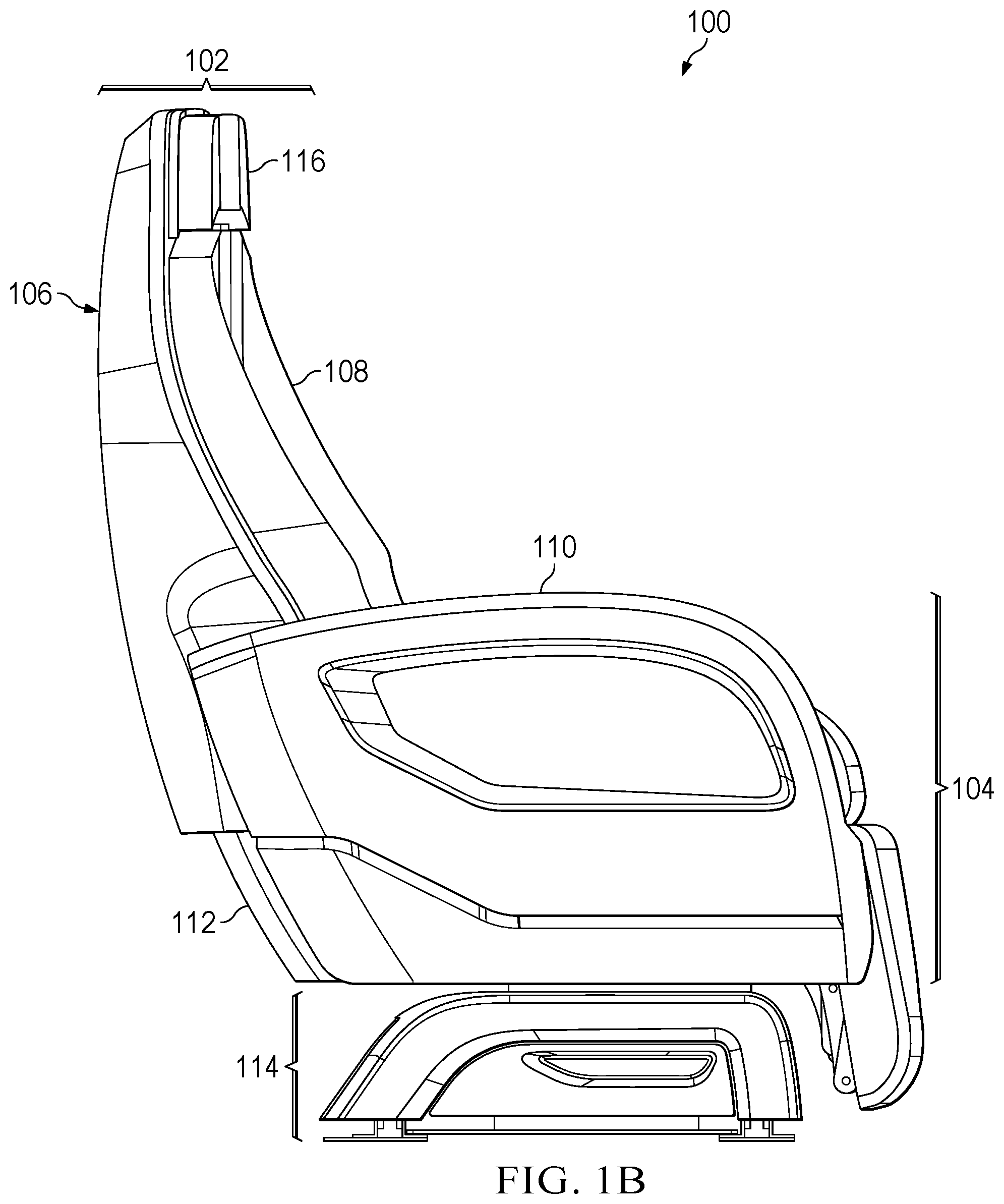 Patent US12365465 Figure 2 – One piece seat back panel