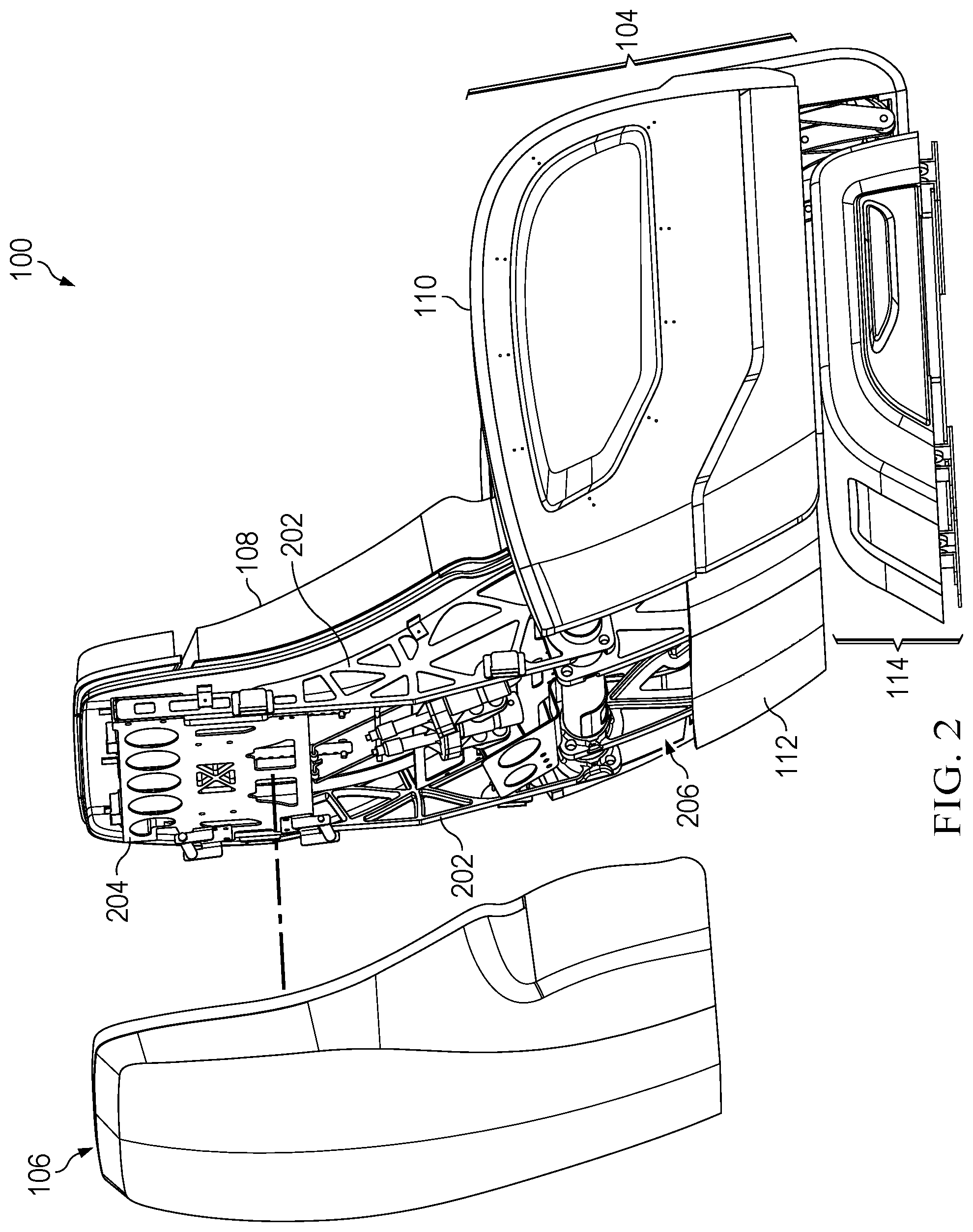 Patent US12365465 Figure 3 – One piece seat back panel