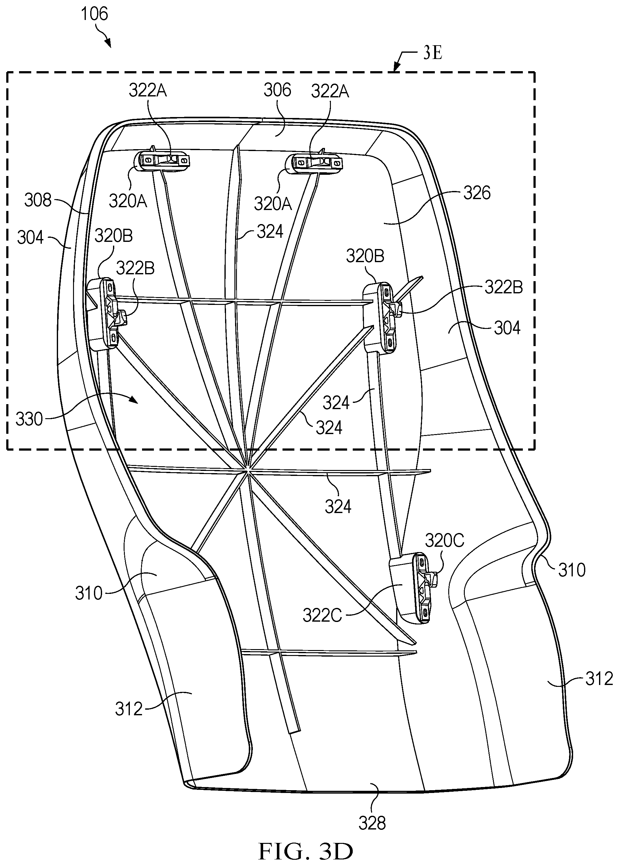 Patent US12365465 Figure 7 – One piece seat back panel