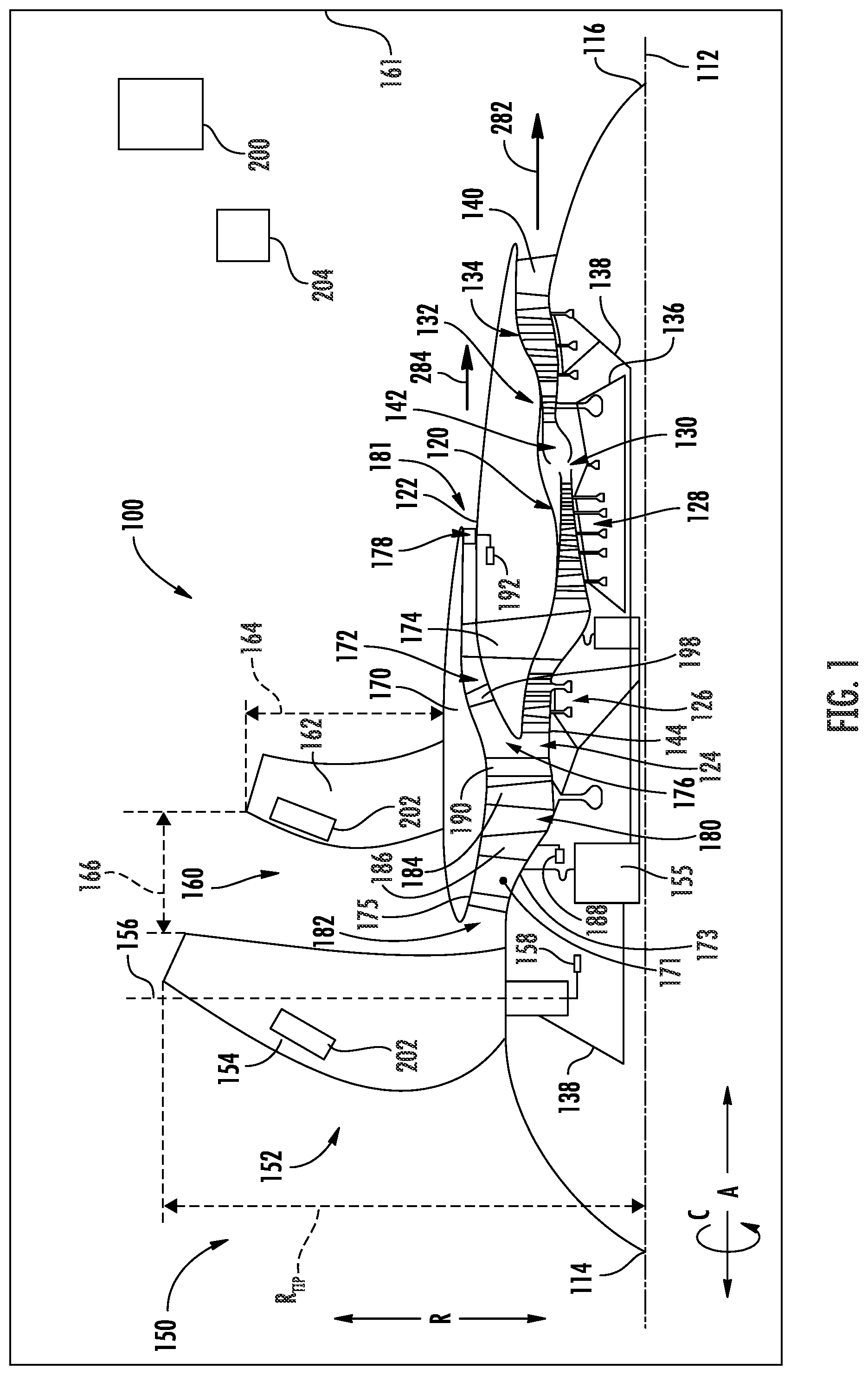 Patent US12365466 Figure 1 – Power switching system of an anti-ice system for use with a main power supply and an auxiliary power supply