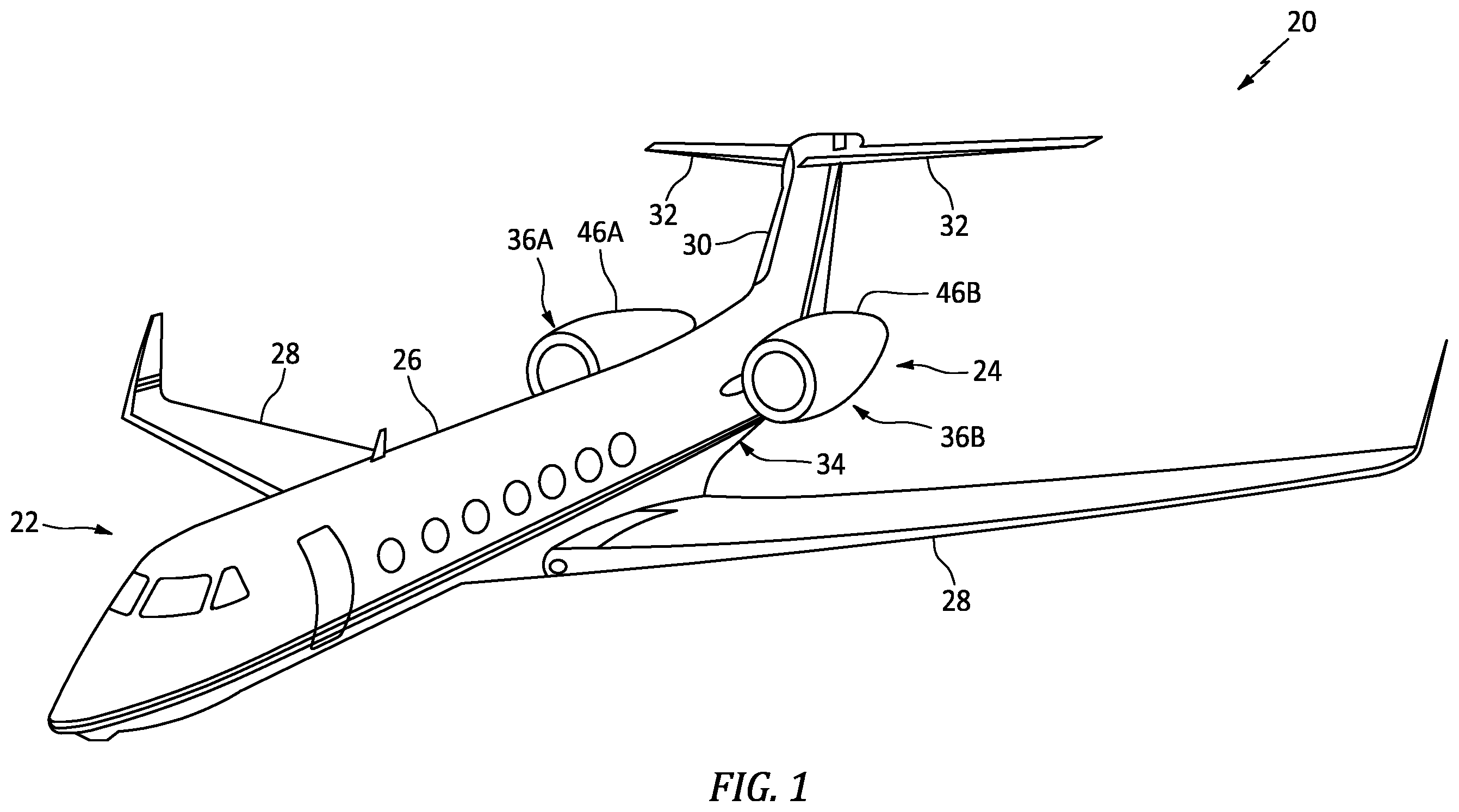 Patent US12365469 Figure 1 – Aircraft propulsion system with intermittent combustion engine(s)