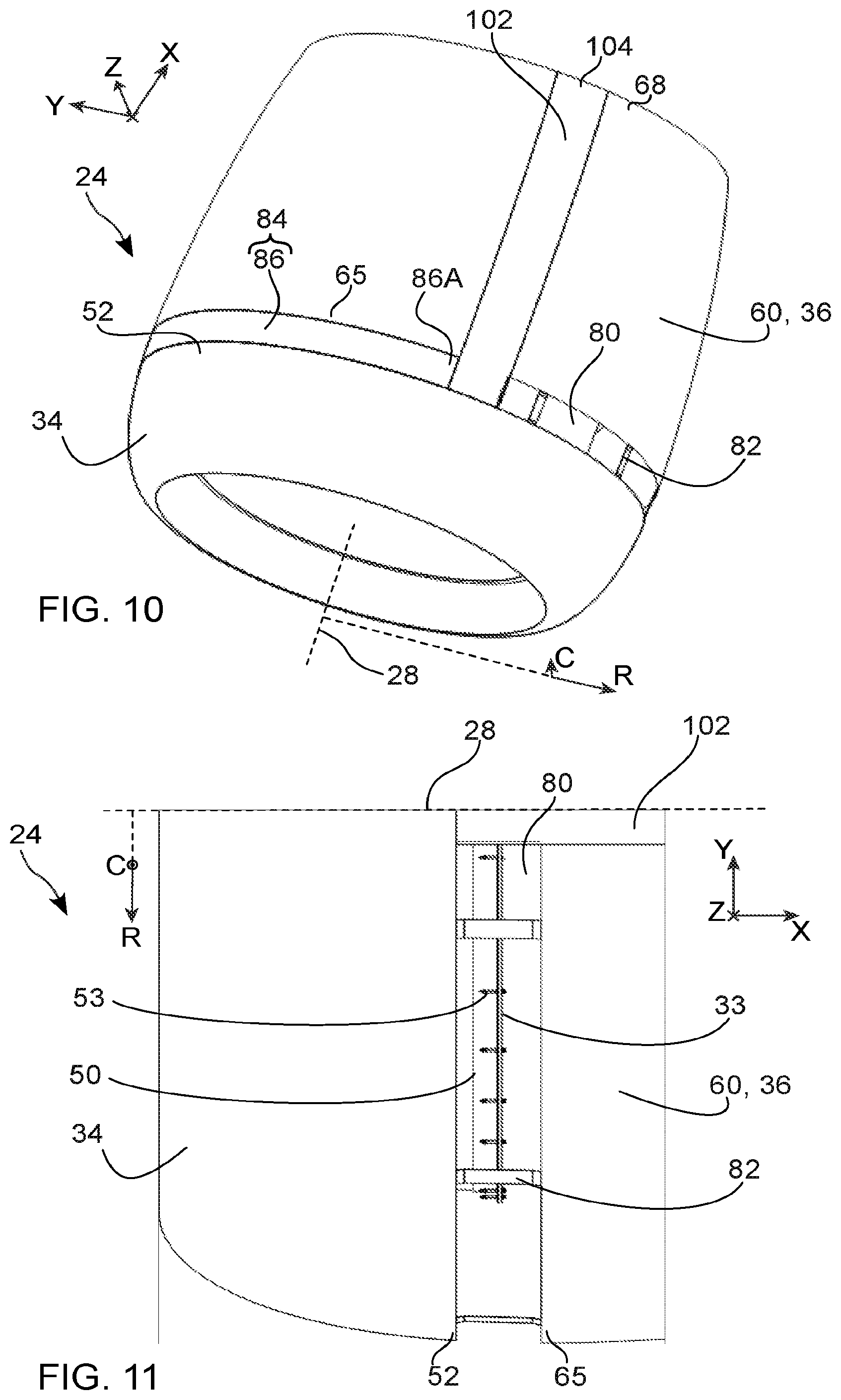 Patent US12365472 Figure 5 – Comprising an access space closed by a tangentially clamped cowl
