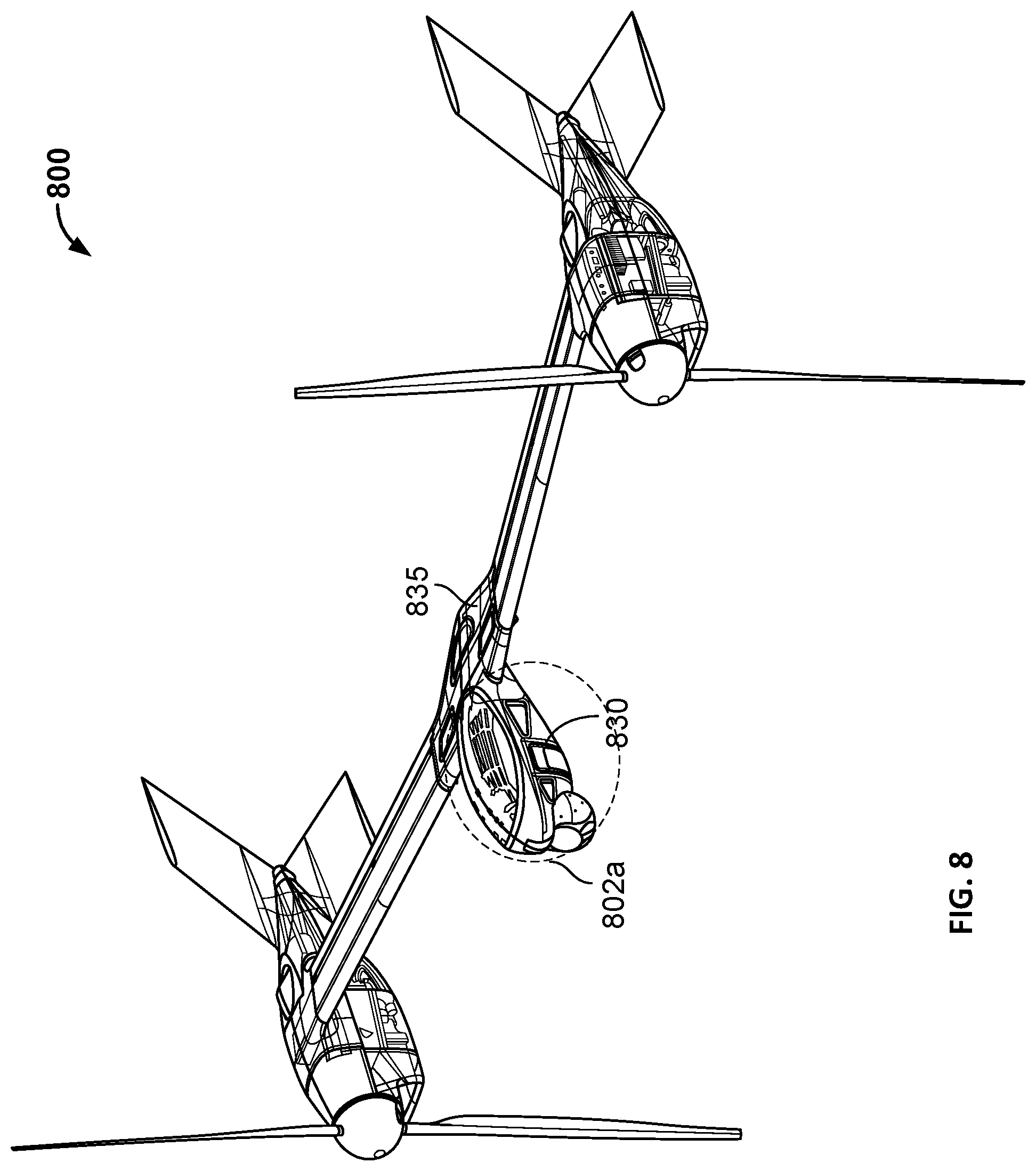 Patent US12365476 Figure 12 – Fuel distribution for vertical take-off dual-engine aircraft