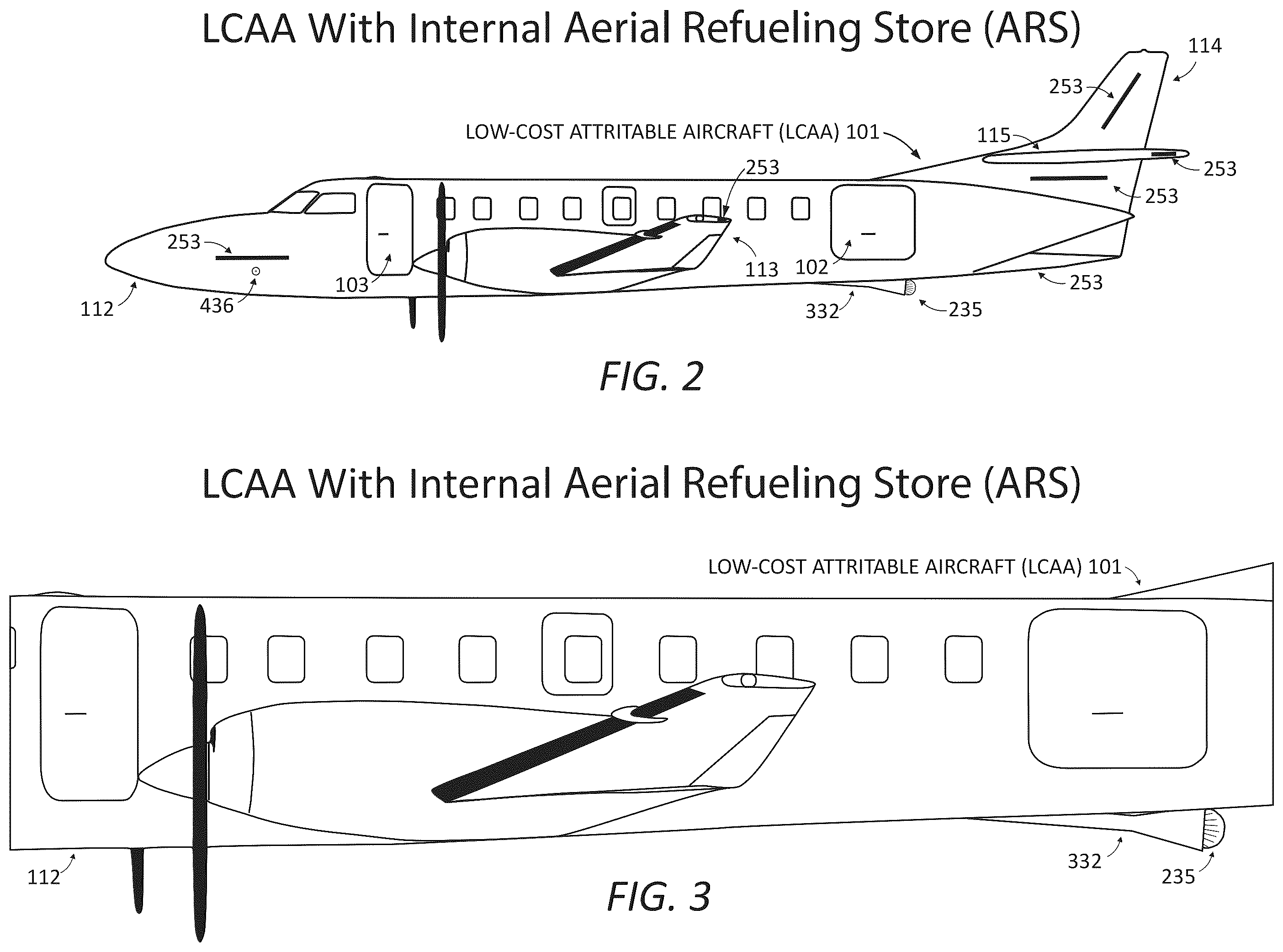 Patent US12365478 Figure 3 – Aircraft modification system for safely securing an aerial refueling system (ARS) to a fuselage subsystem and operatively interfacing the ARS with aircraft systems, a refueling system(s) manager, and other systems/components of the aircraft modification system