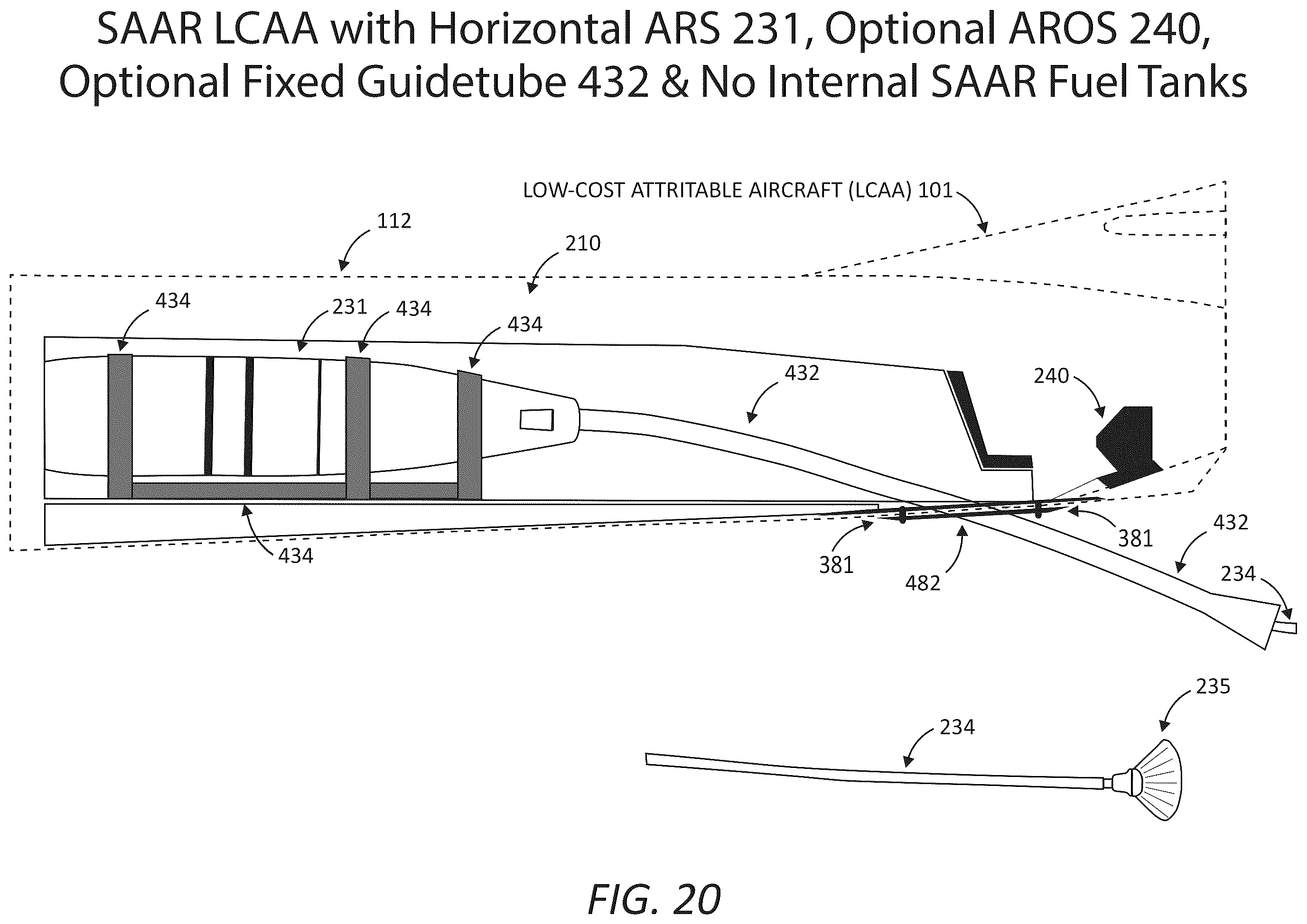 Patent US12365478 Figure 18 – Aircraft modification system for safely securing an aerial refueling system (ARS) to a fuselage subsystem and operatively interfacing the ARS with aircraft systems, a refueling system(s) manager, and other systems/components of the aircraft modification system