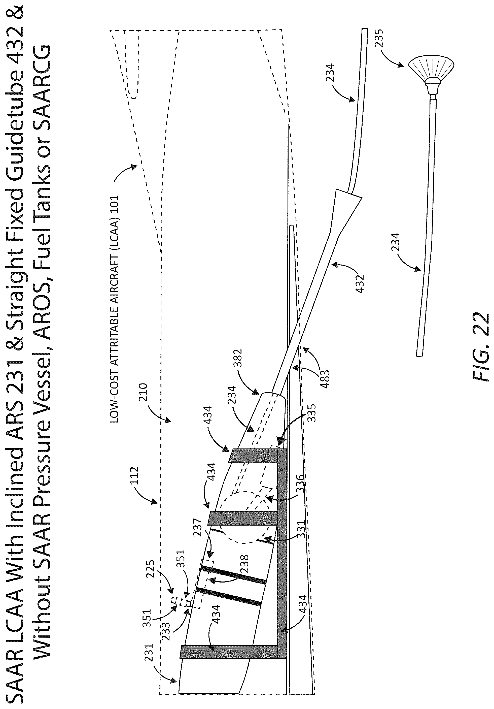 Patent US12365478 Figure 20 – Aircraft modification system for safely securing an aerial refueling system (ARS) to a fuselage subsystem and operatively interfacing the ARS with aircraft systems, a refueling system(s) manager, and other systems/components of the aircraft modification system