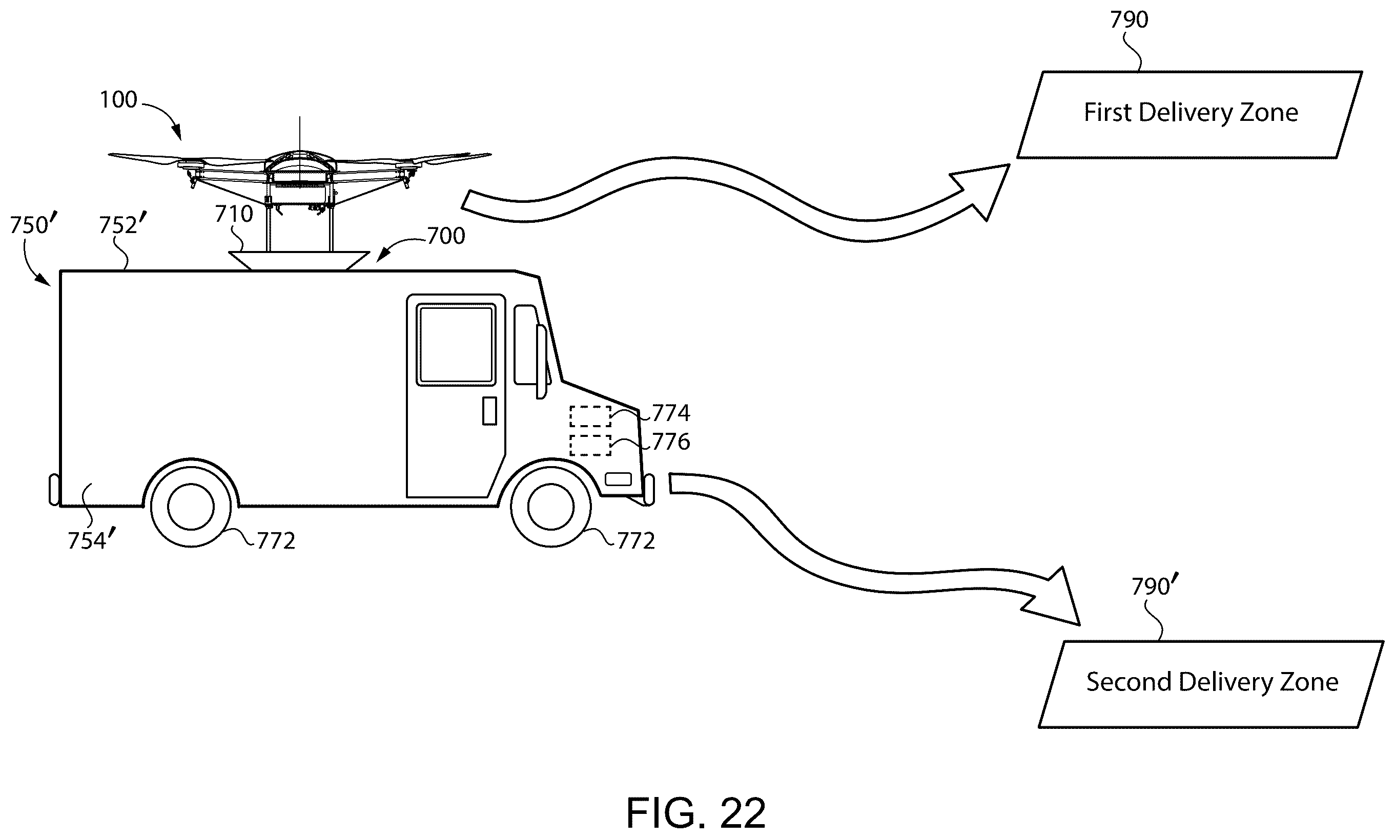 Patent US12365494 Figure 20 – Flying vehicle systems and methods