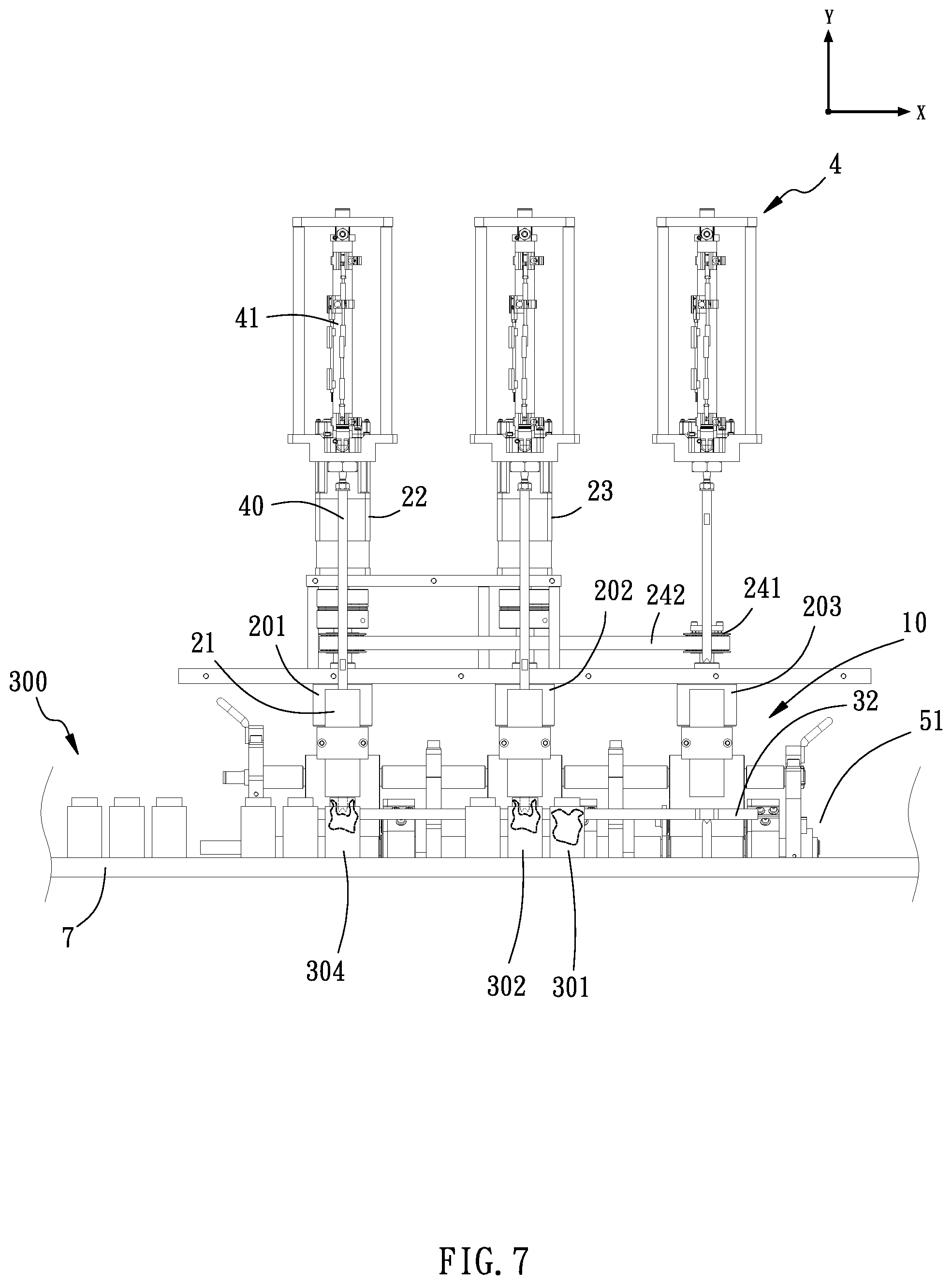 Patent US12365503 Figure 7 – Cotton stuffing machine