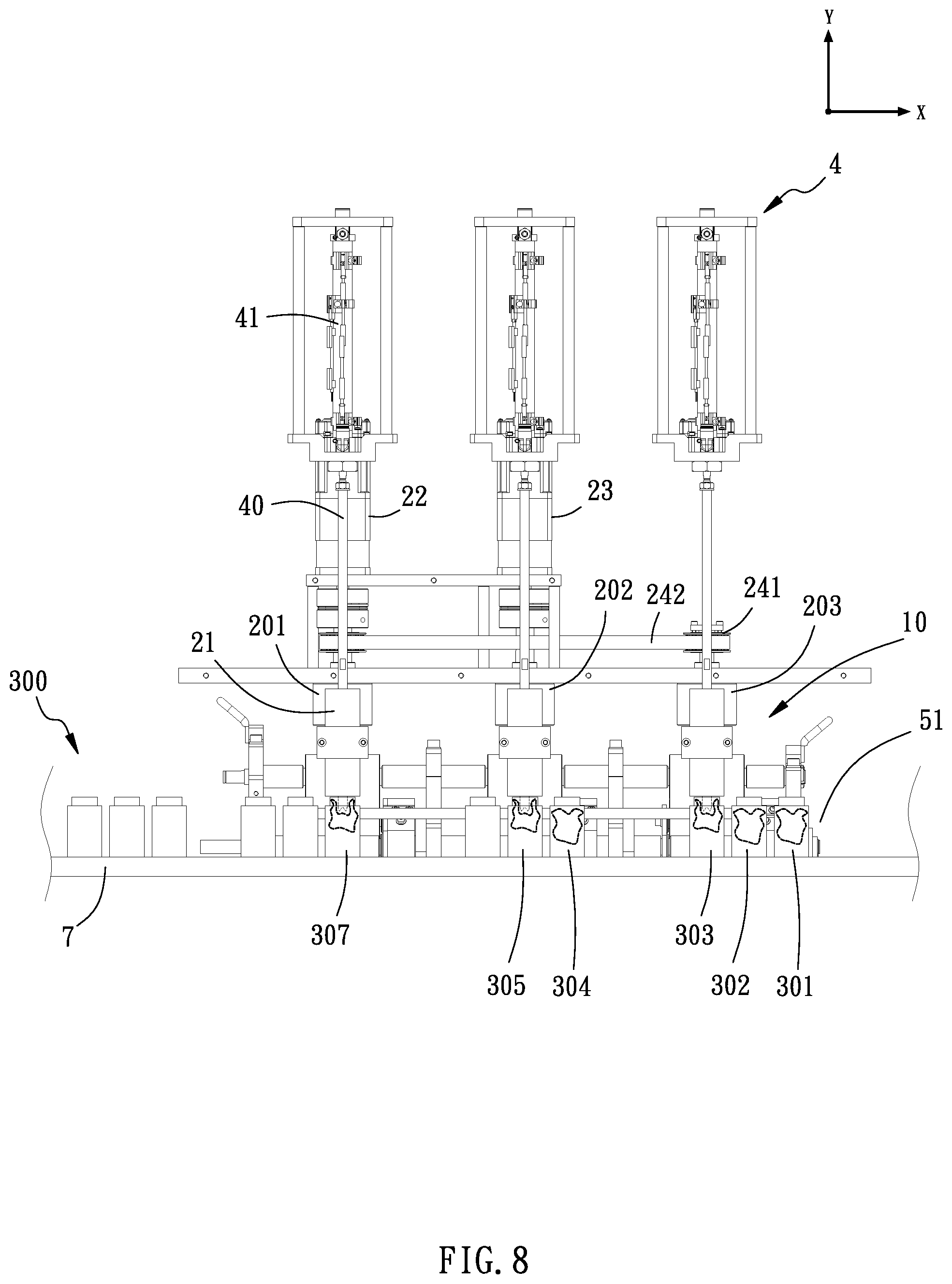 Patent US12365503 Figure 8 – Cotton stuffing machine