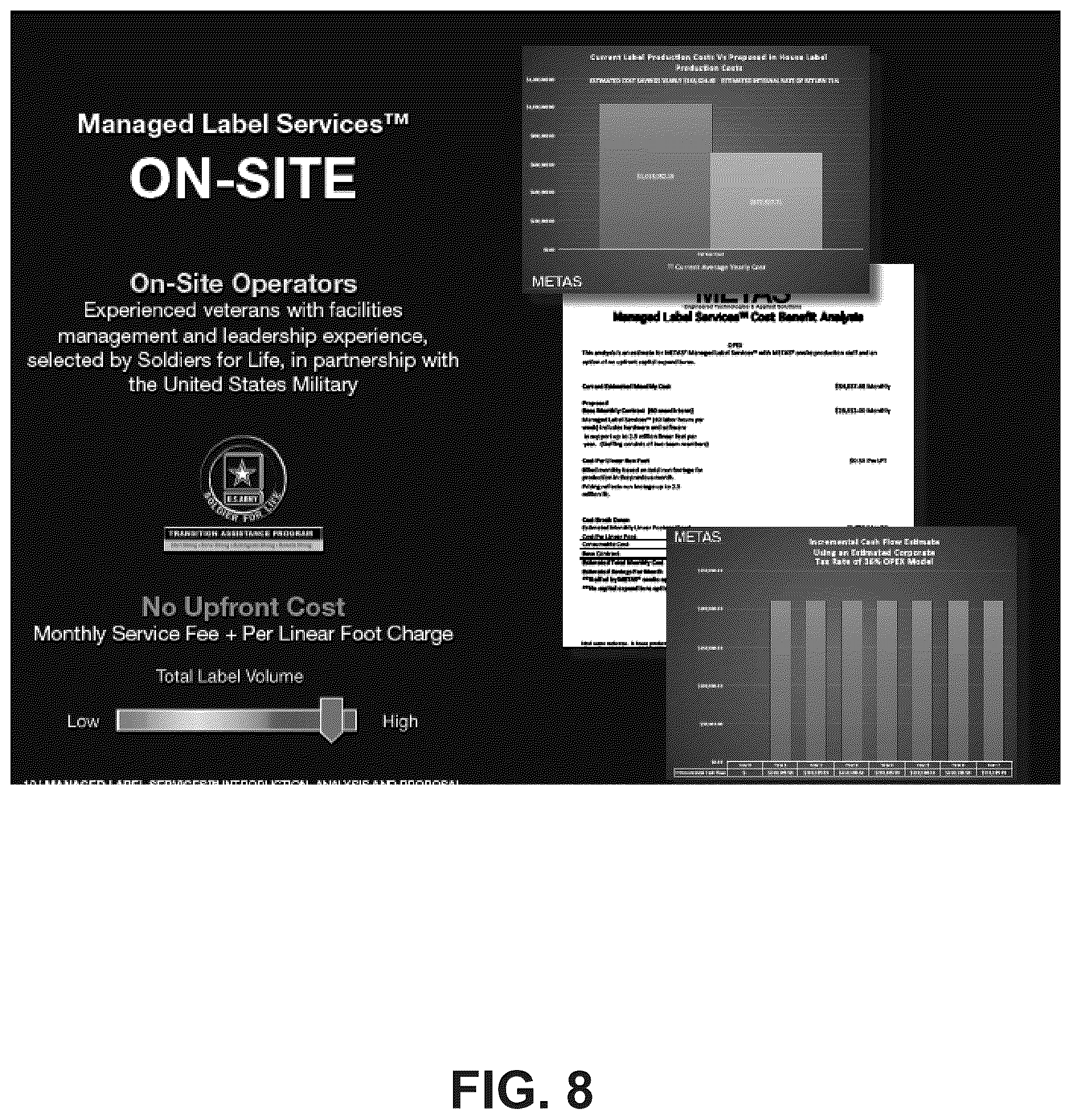 Patent US12365504 Figure 8 – Label printing system and method