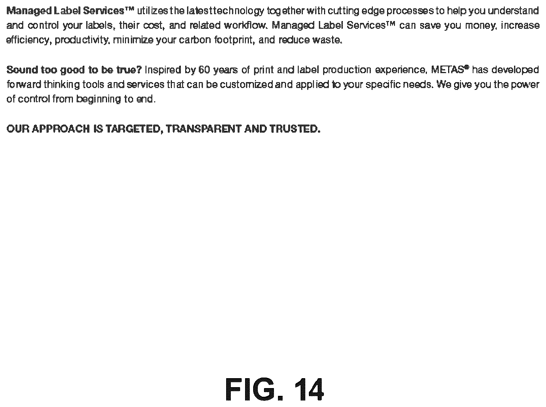 Patent US12365504 Figure 14 – Label printing system and method