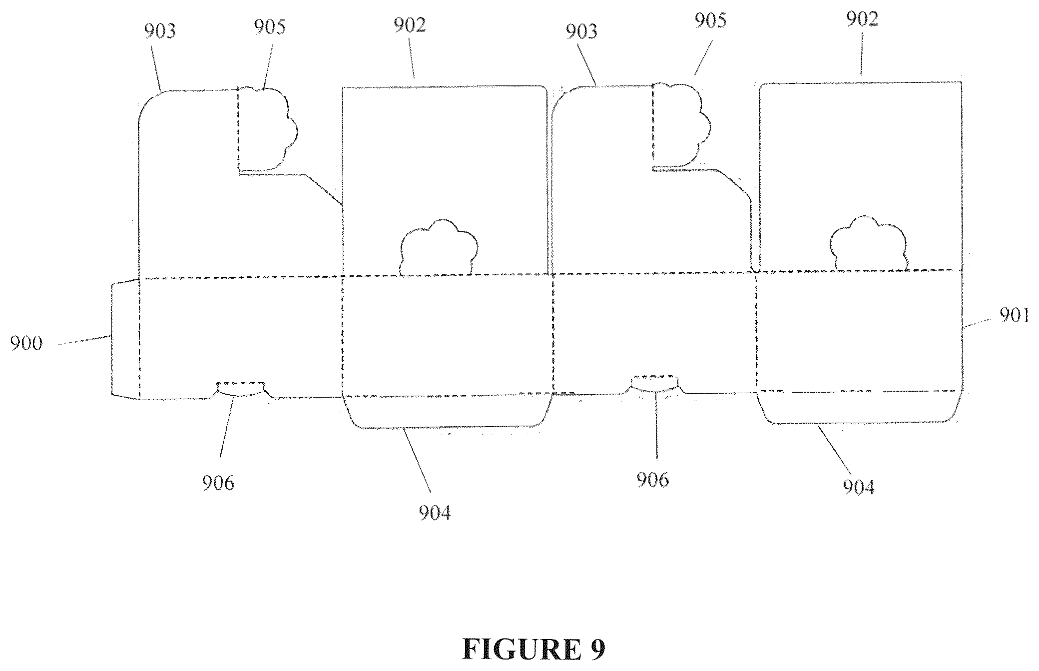 Patent US12365505 Figure 9 – Packages for and methods of packaging food products