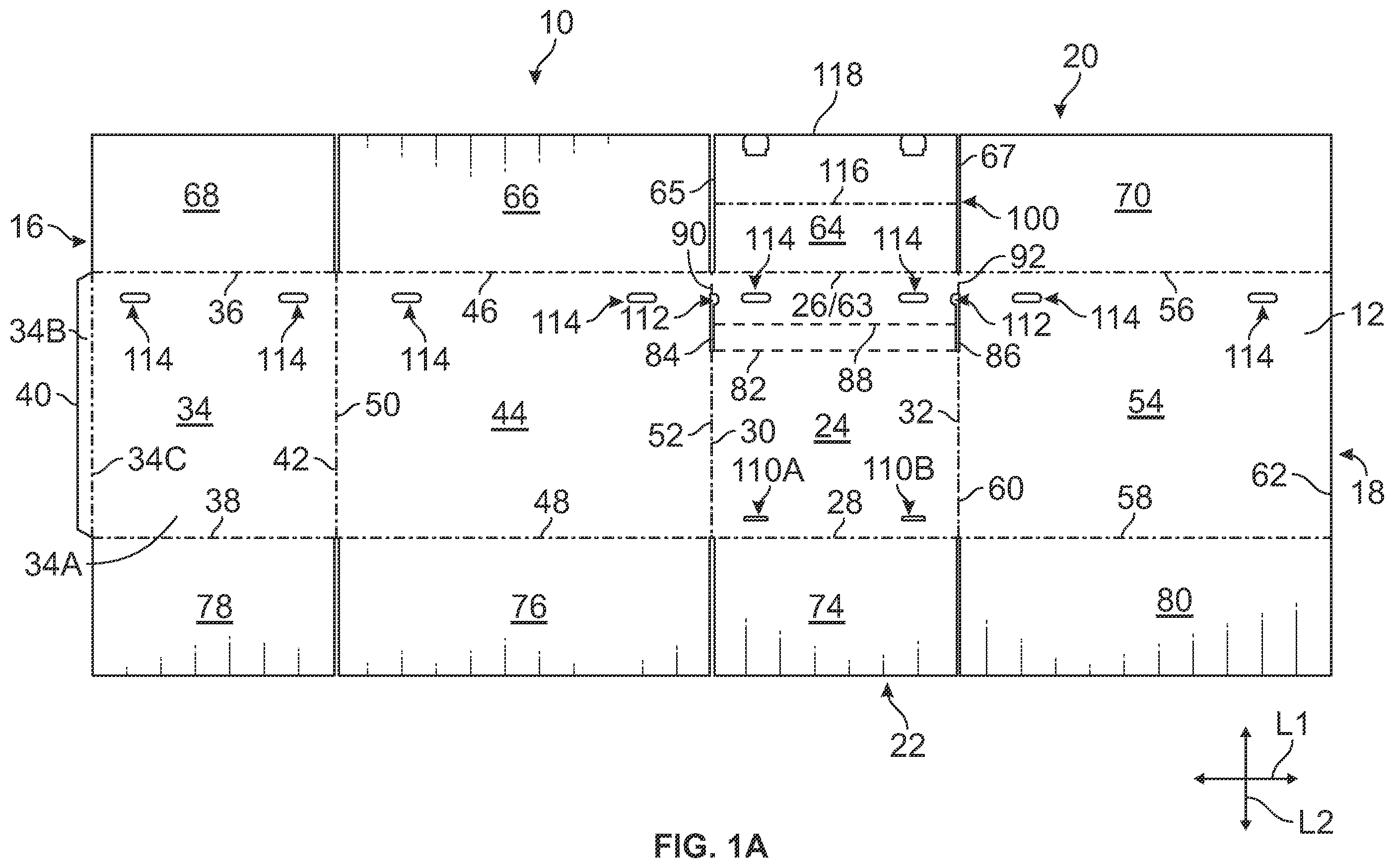 Patent US12365506 Figure 1 – Container for dispensing flexible sheet product and associated blank
