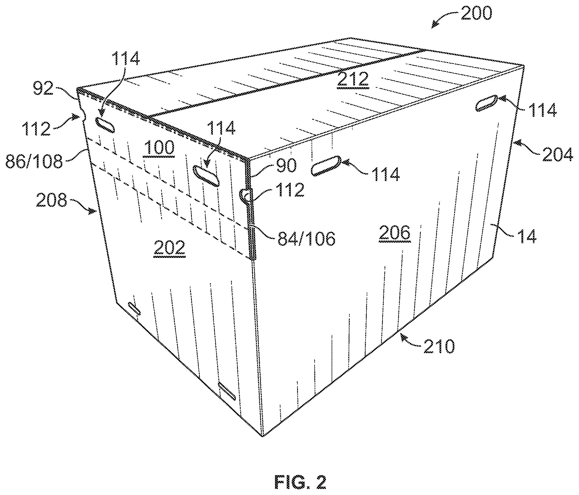 Patent US12365506 Figure 3 – Container for dispensing flexible sheet product and associated blank
