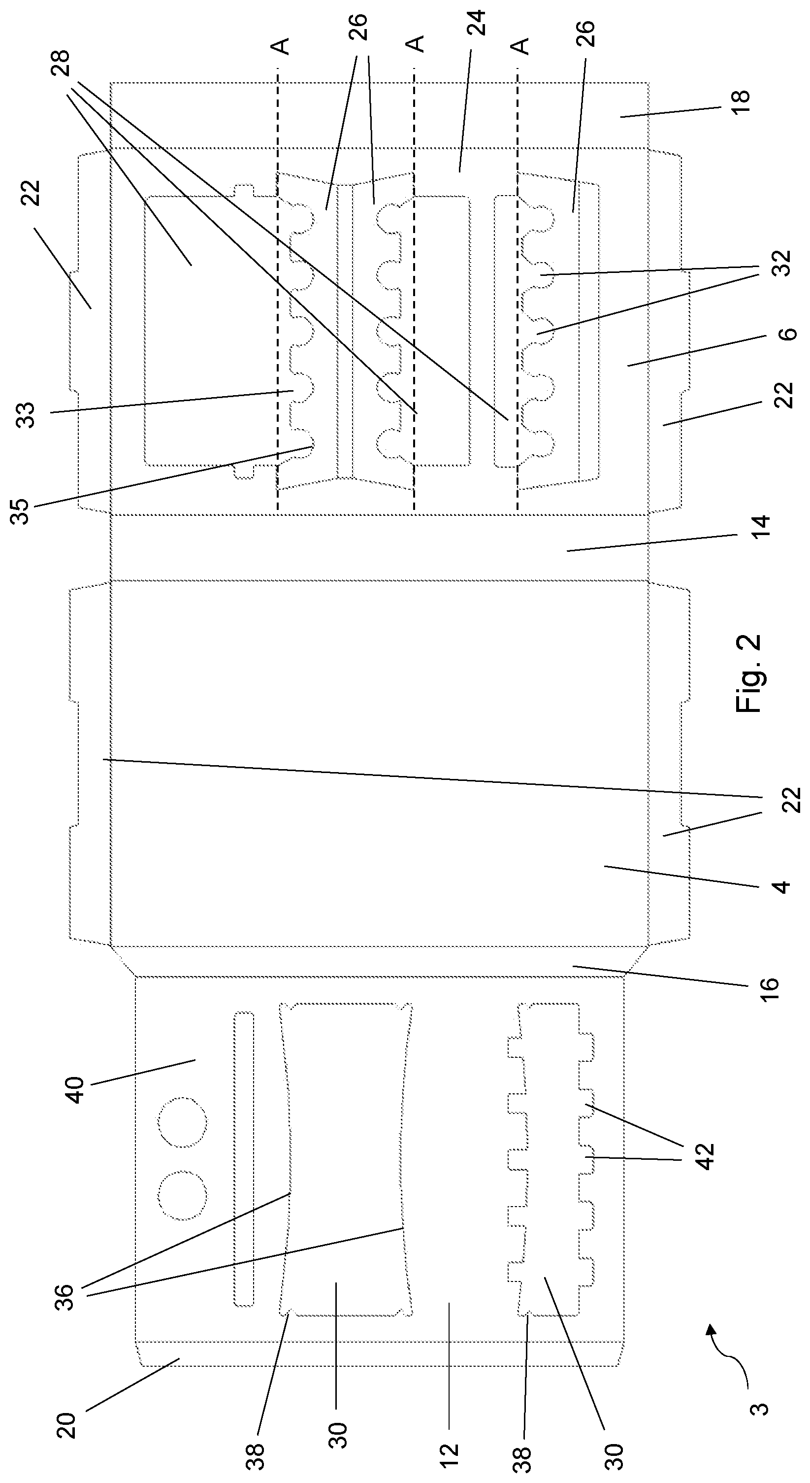 Patent US12365507 Figure 2 – Pack and method for filling a pack