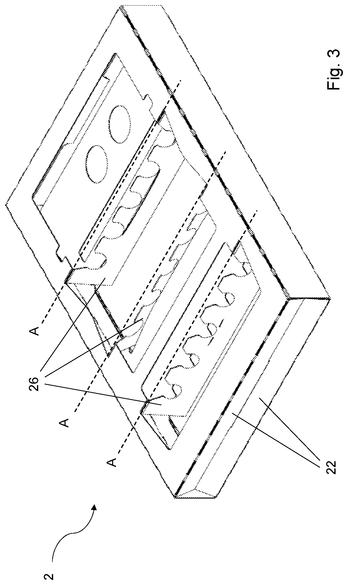Patent US12365507 Figure 3 – Pack and method for filling a pack