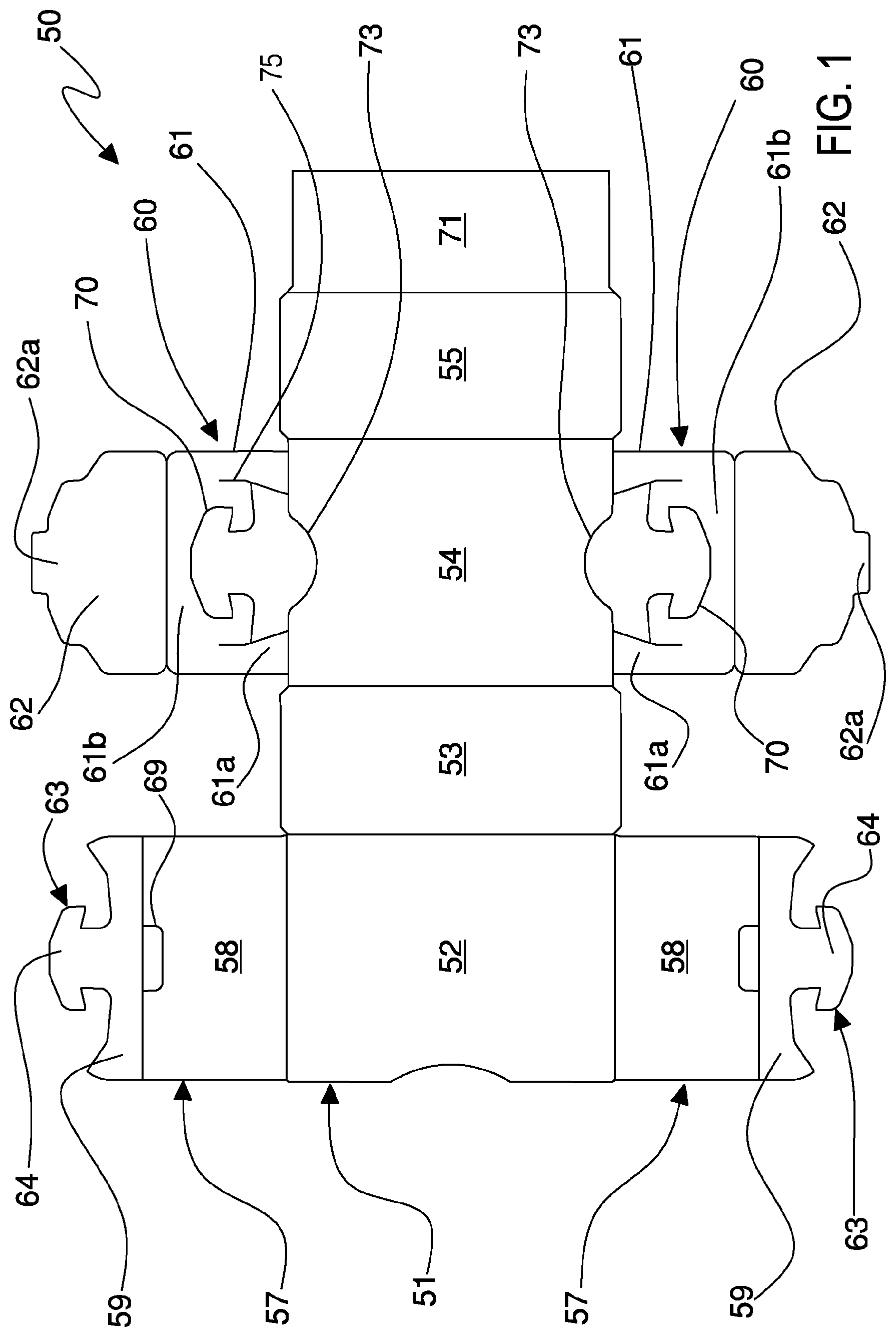 Patent US12365508 Figure 1 – Child-proof container, process for making the same and method for opening said container