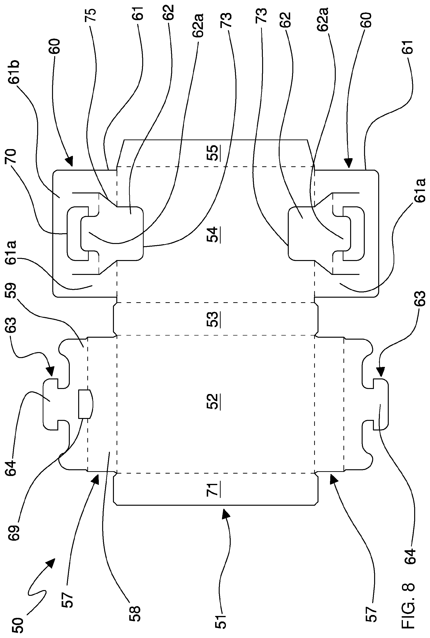 Patent US12365508 Figure 5 – Child-proof container, process for making the same and method for opening said container