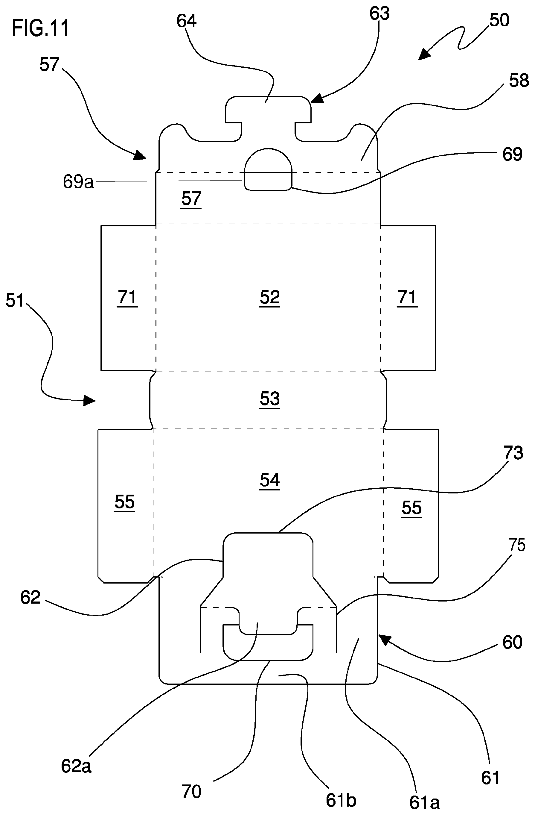Patent US12365508 Figure 8 – Child-proof container, process for making the same and method for opening said container