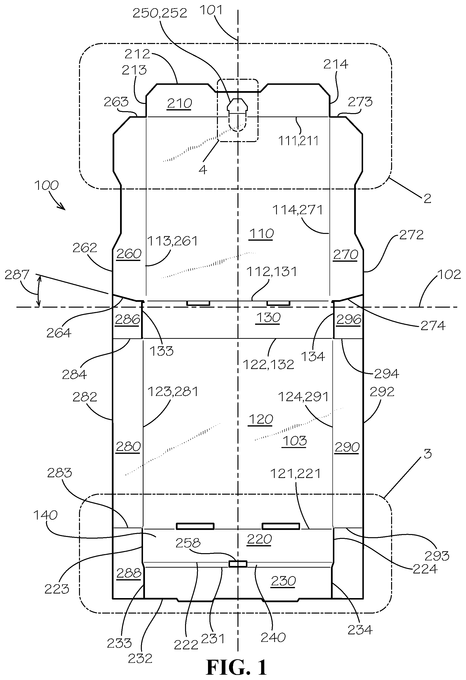 Patent US12365509 — Tamper-evident box — Figure 1