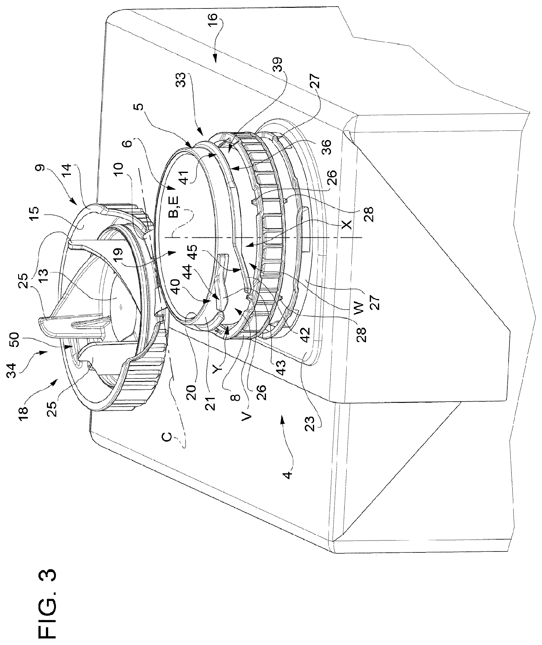 Patent US12365510 Figure 3 – Spout for a container and package-spout assembly