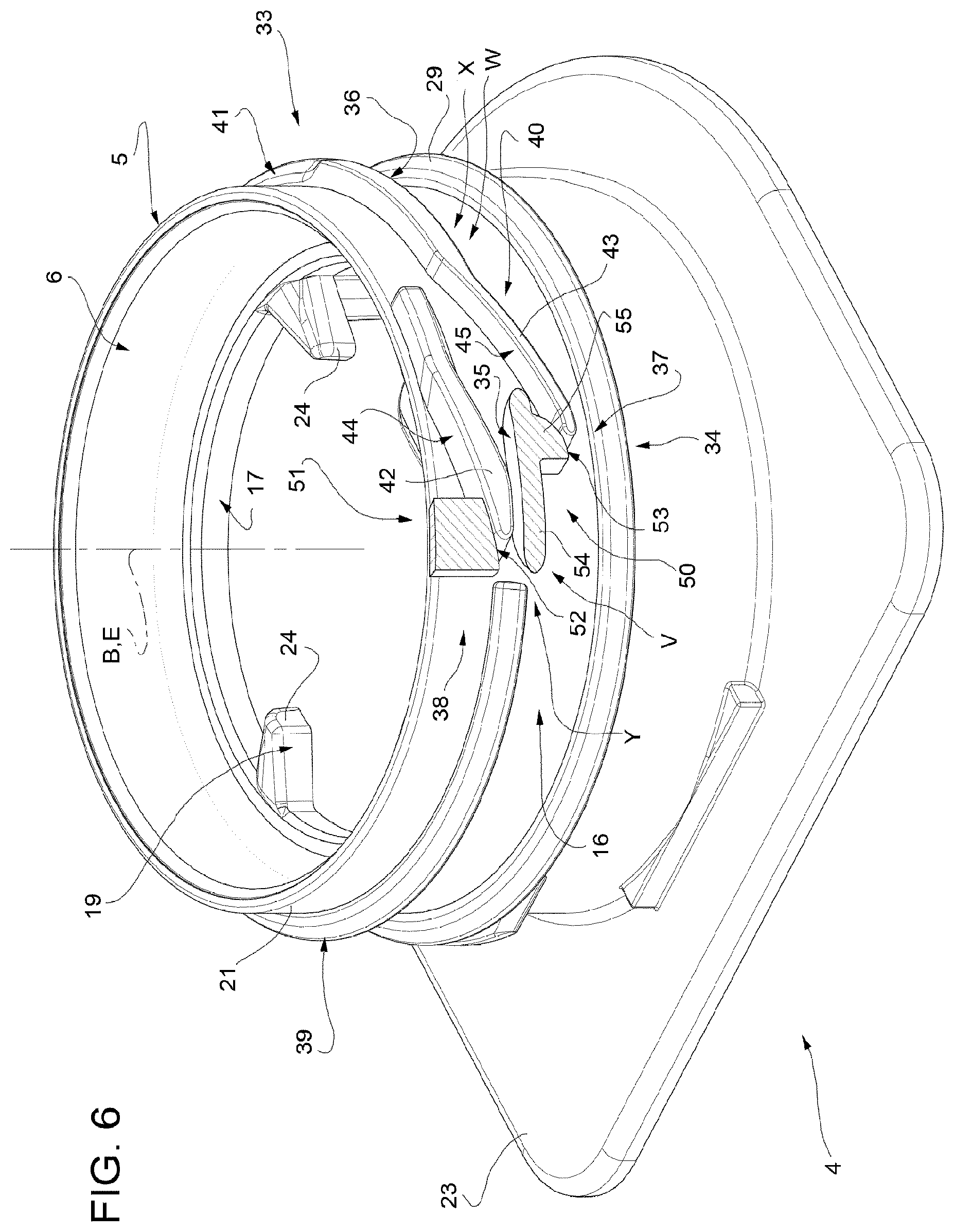 Patent US12365510 Figure 6 – Spout for a container and package-spout assembly