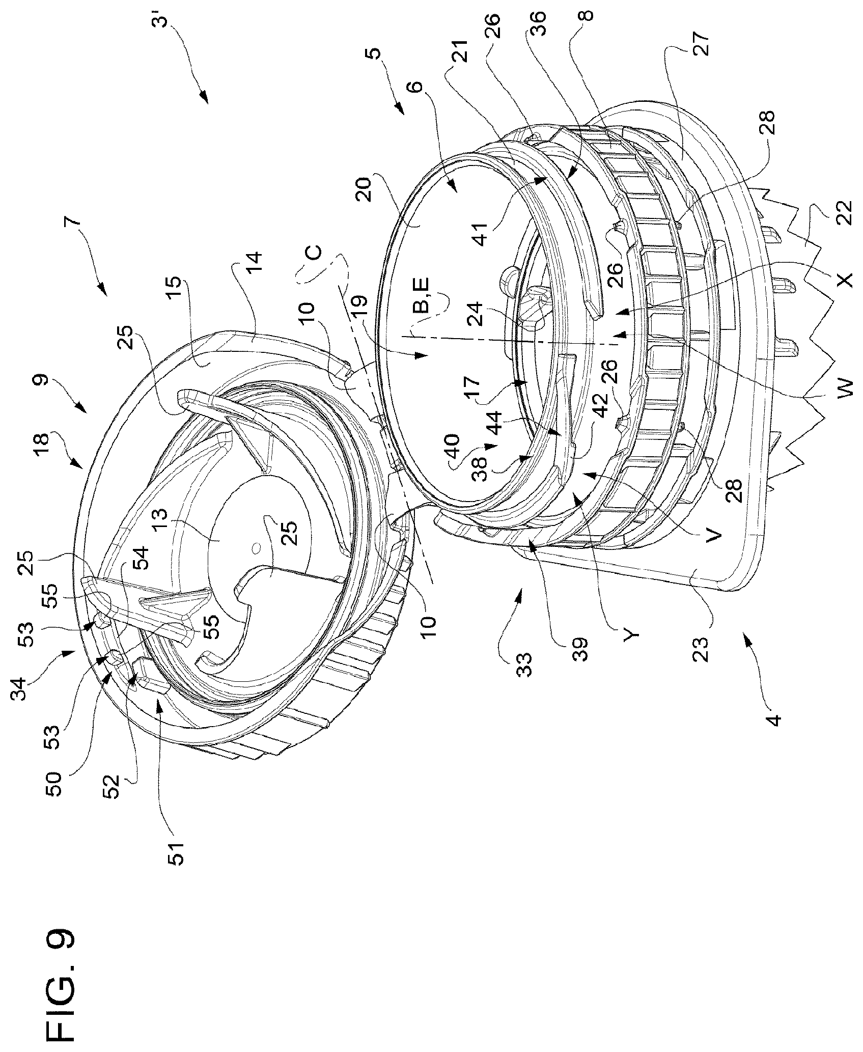 Patent US12365510 Figure 9 – Spout for a container and package-spout assembly