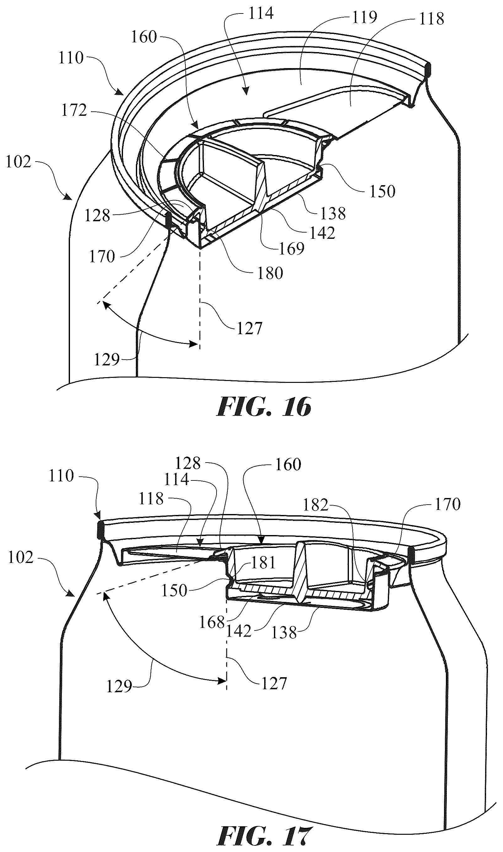 Patent US12365511 Figure 14 – Sealing cap having tamper evidence ring for sealing resealable container and method of use