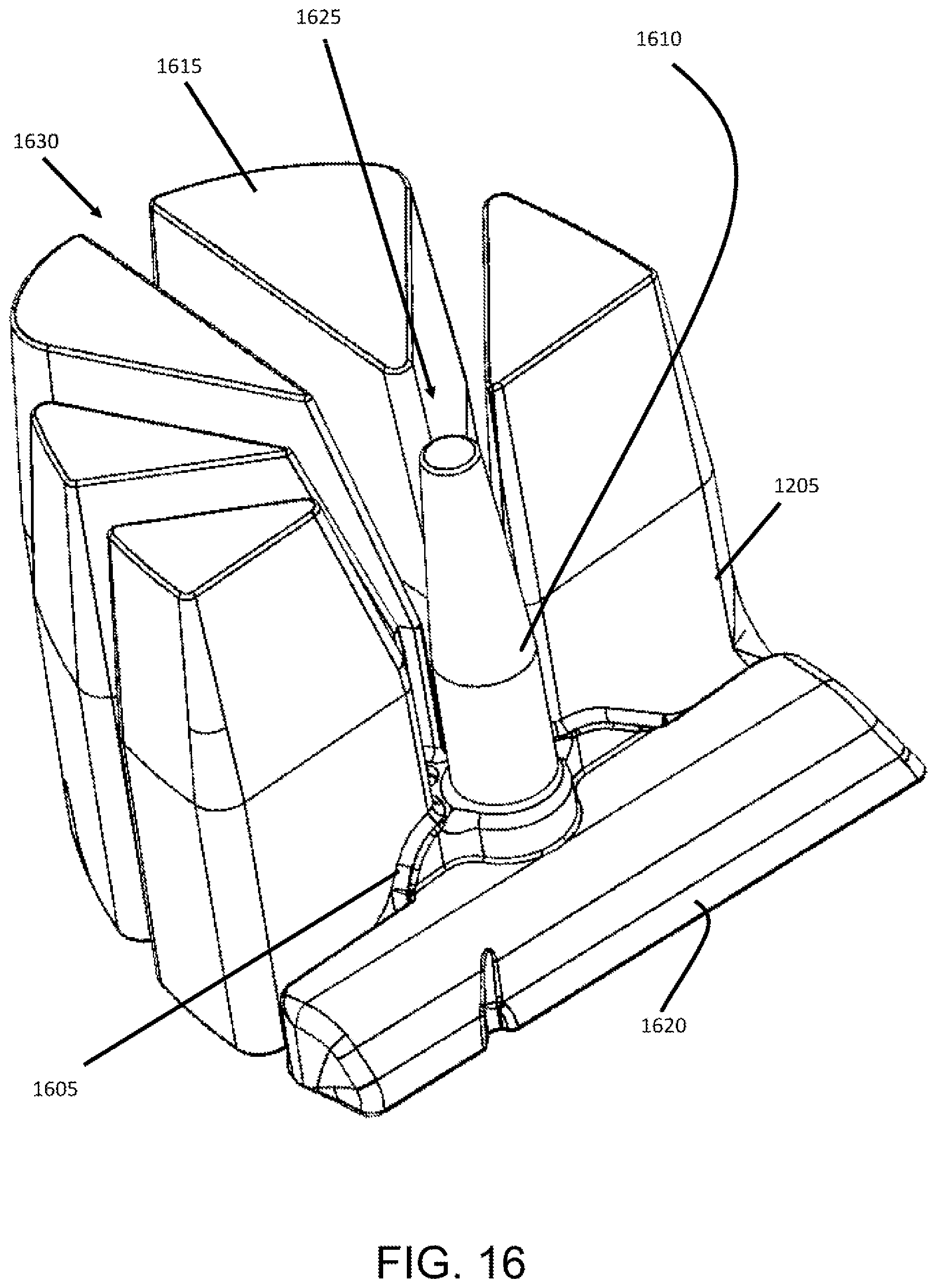 Patent US12365512 Figure 14 – Pallet with impact resistant and strengthened composite legs