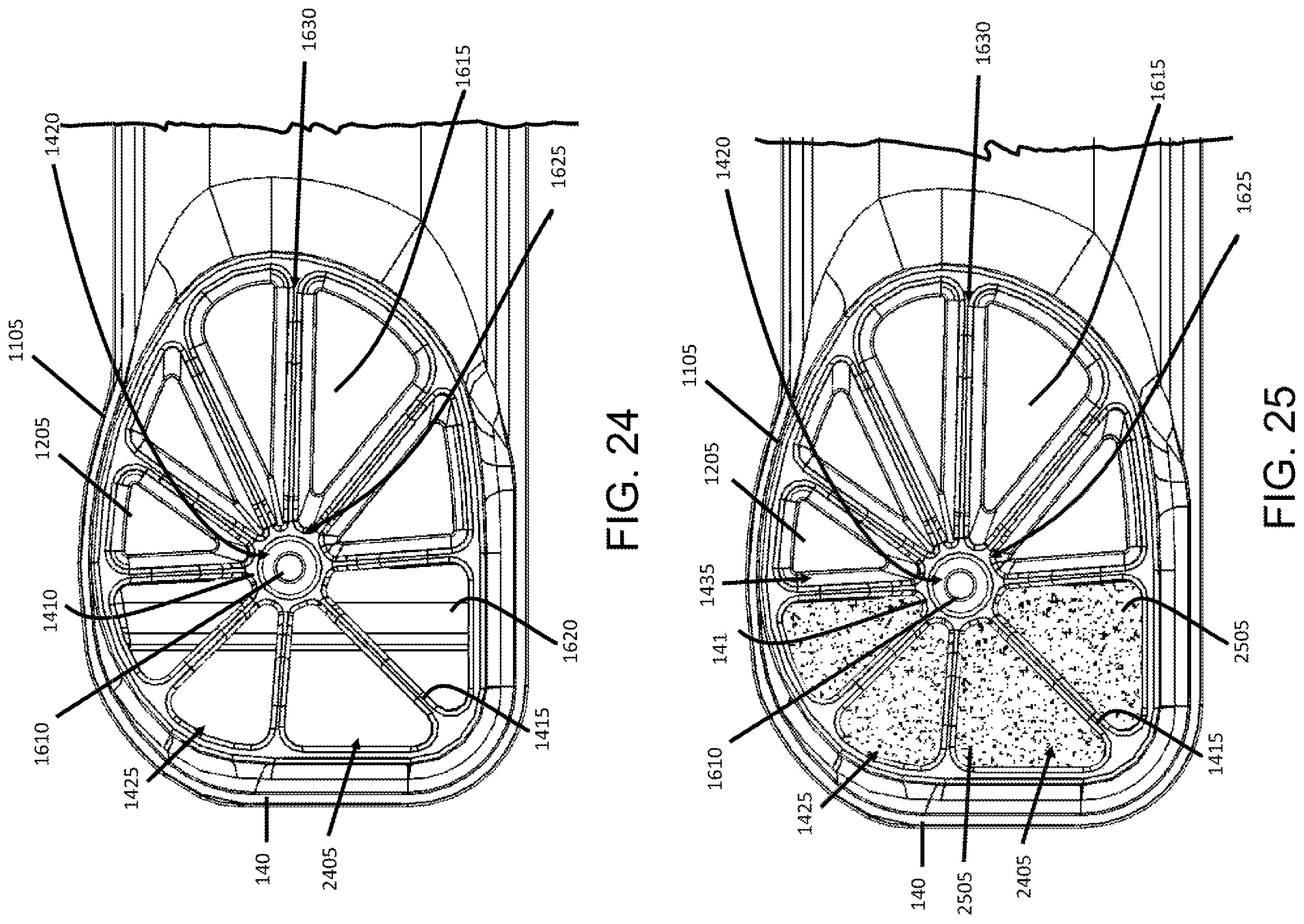 Patent US12365512 Figure 19 – Pallet with impact resistant and strengthened composite legs