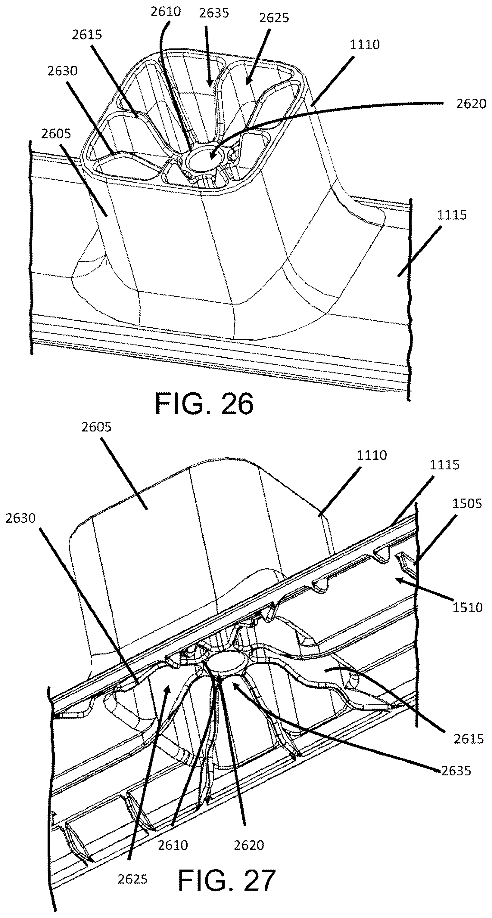 Patent US12365512 Figure 20 – Pallet with impact resistant and strengthened composite legs
