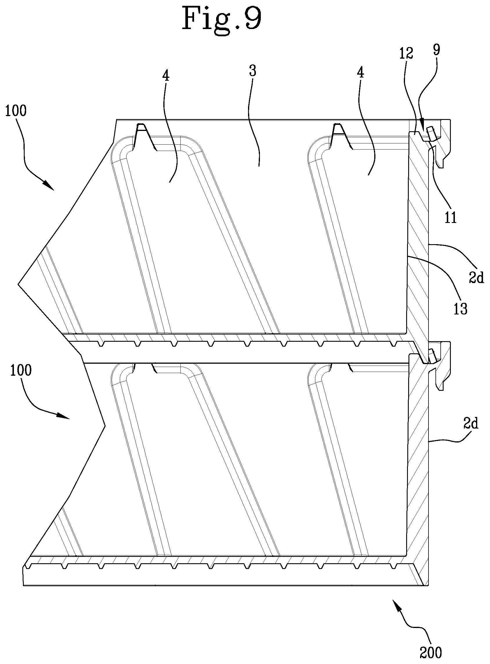 Patent US12365514 Figure 5 – Stackable and/or nestable box